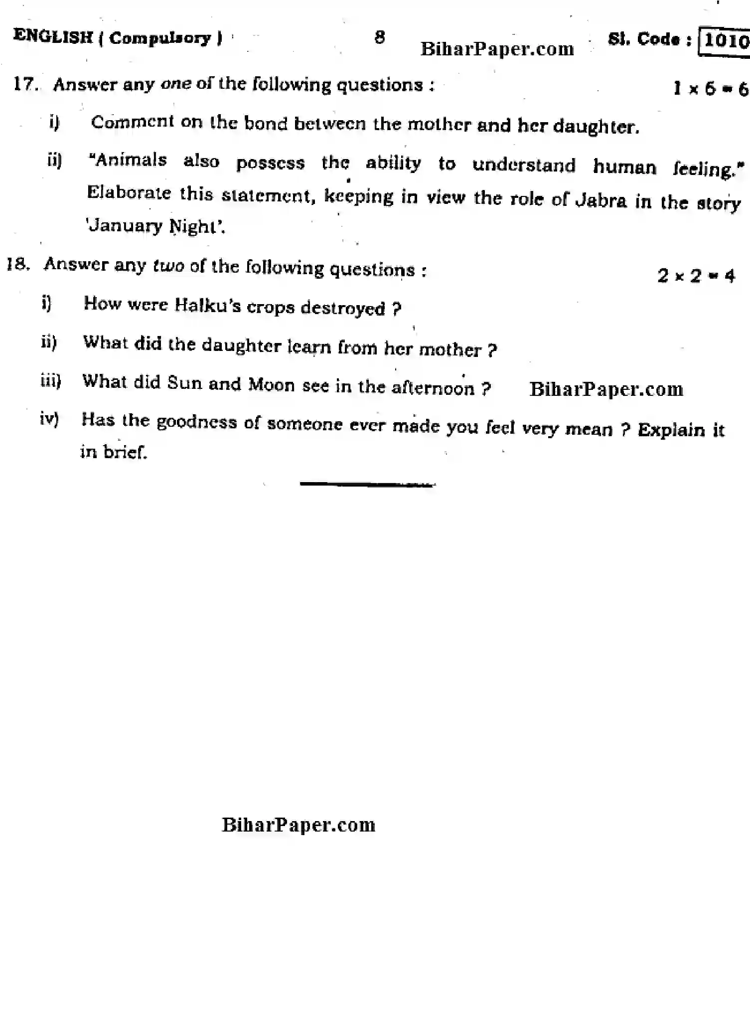 Bihar Board Class 10 2015 ENGLISH-COMPULSORY-1010 Finals - Page 8