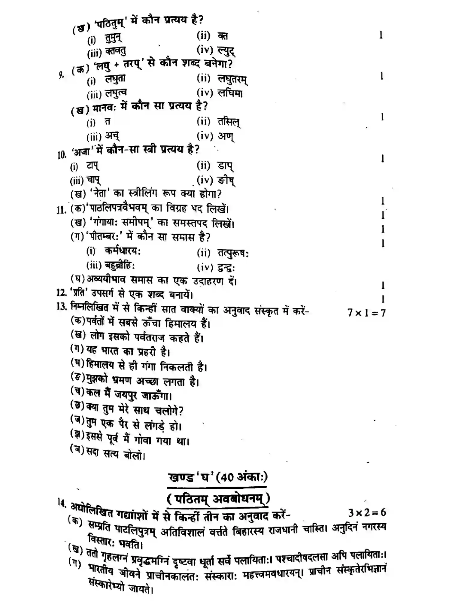 Bihar Board Class 10 2017 SANSKRIT-P2 Finals - Page 3