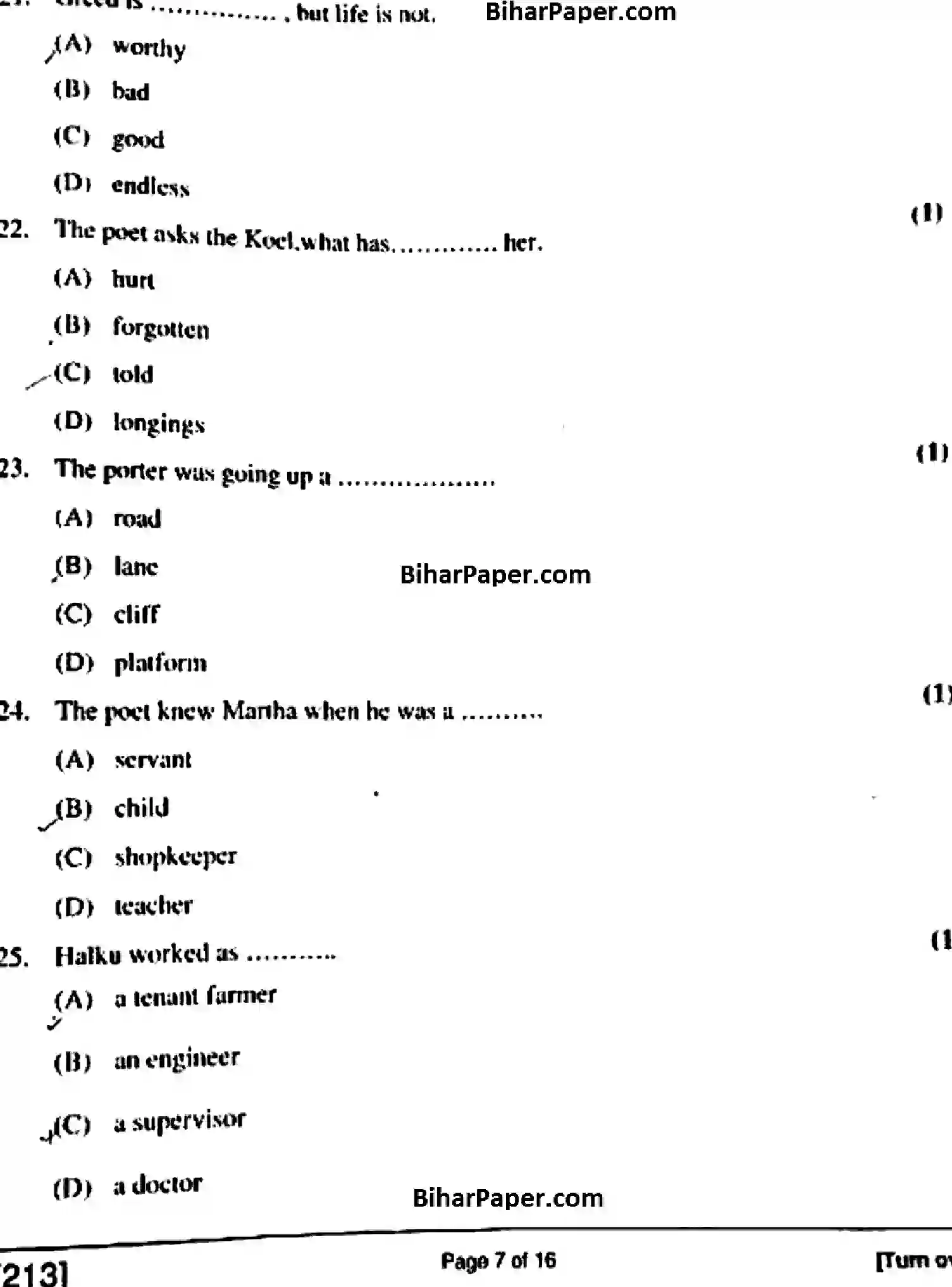 Bihar Board Class 10 2018 ENGLISH-213 Finals - Page 7