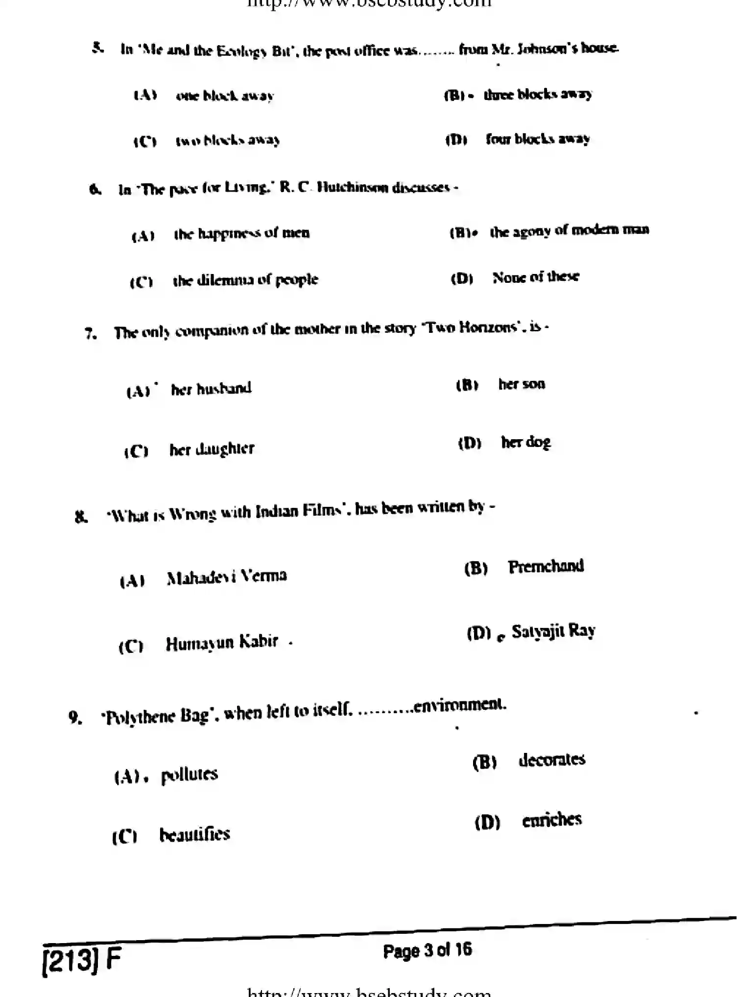 Bihar Board Class 10 2019 ENGLISH-213-F Finals - Page 3