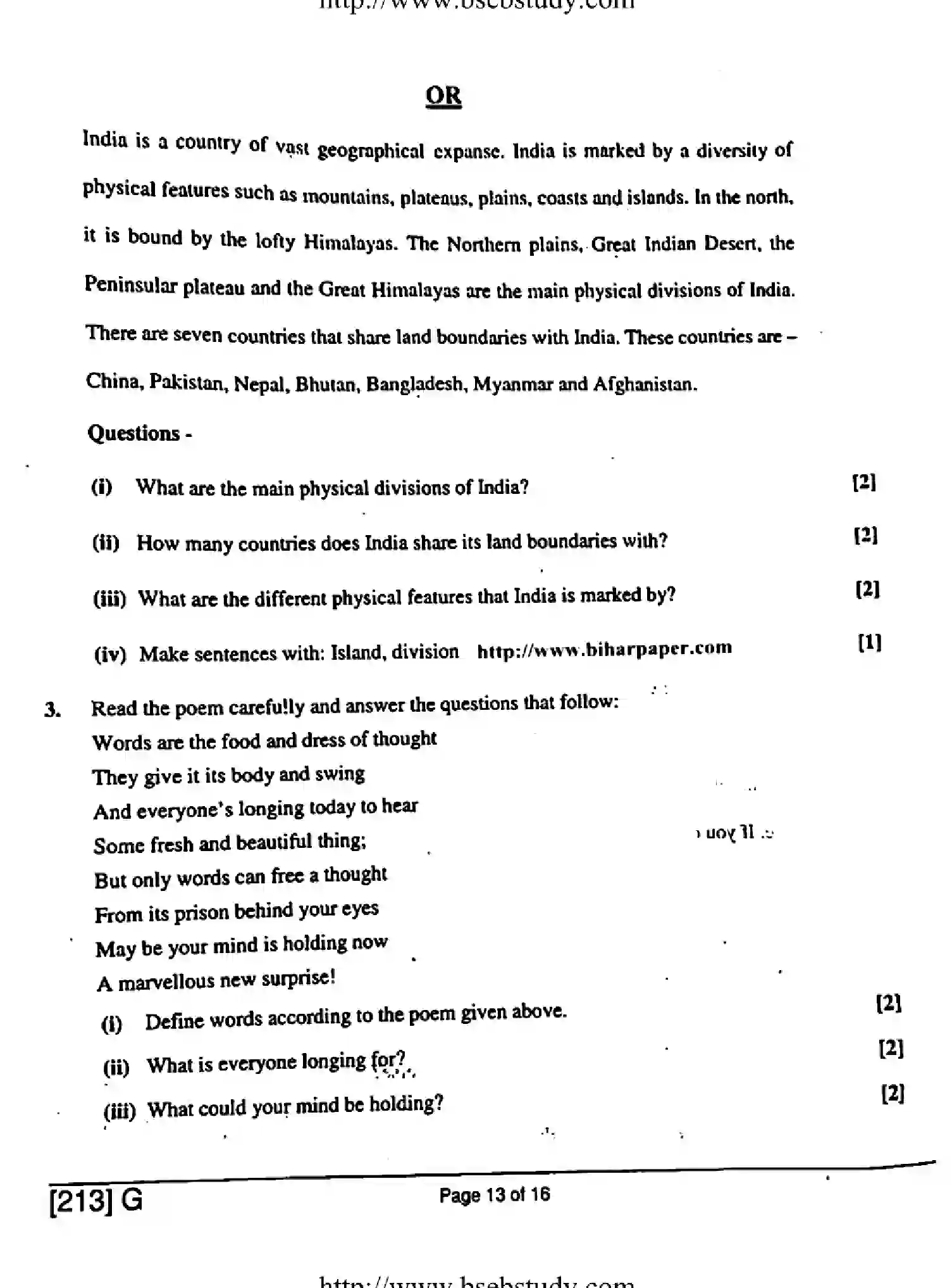 Bihar Board Class 10 2019 ENGLISH-213-G Finals - Page 13