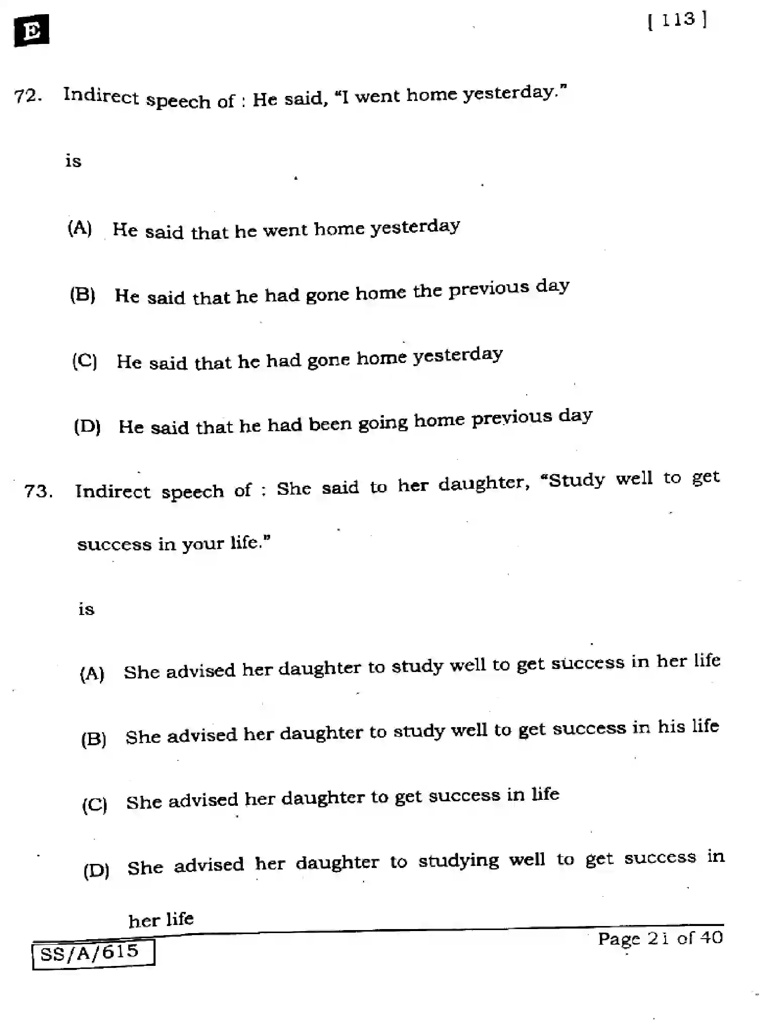 Bihar Board Class 10 2025 ENGLISH-113-SET-E Finals - Page 21