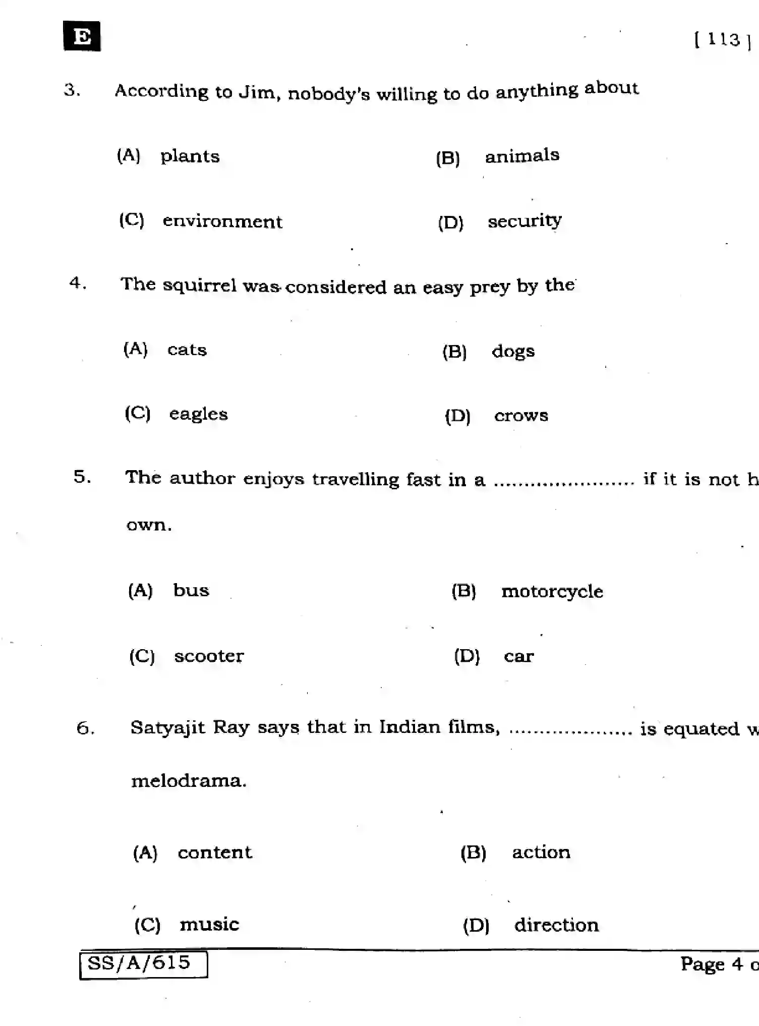 Bihar Board Class 10 2025 ENGLISH-113-SET-E Finals - Page 4