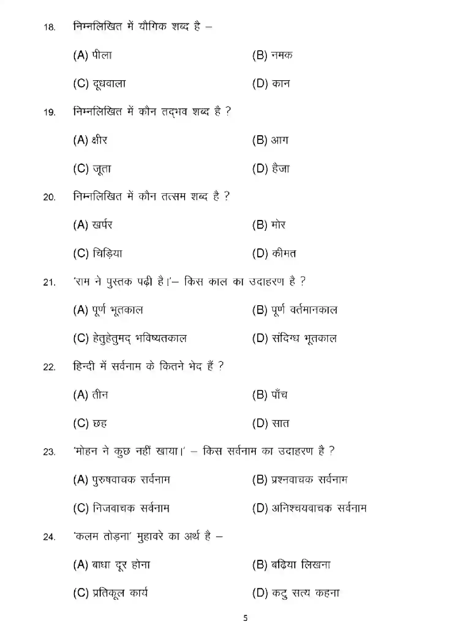 Bihar Board Class 10 2025 MODEL-PAPER-HINDI-MT-101 Model Papers - Page 5