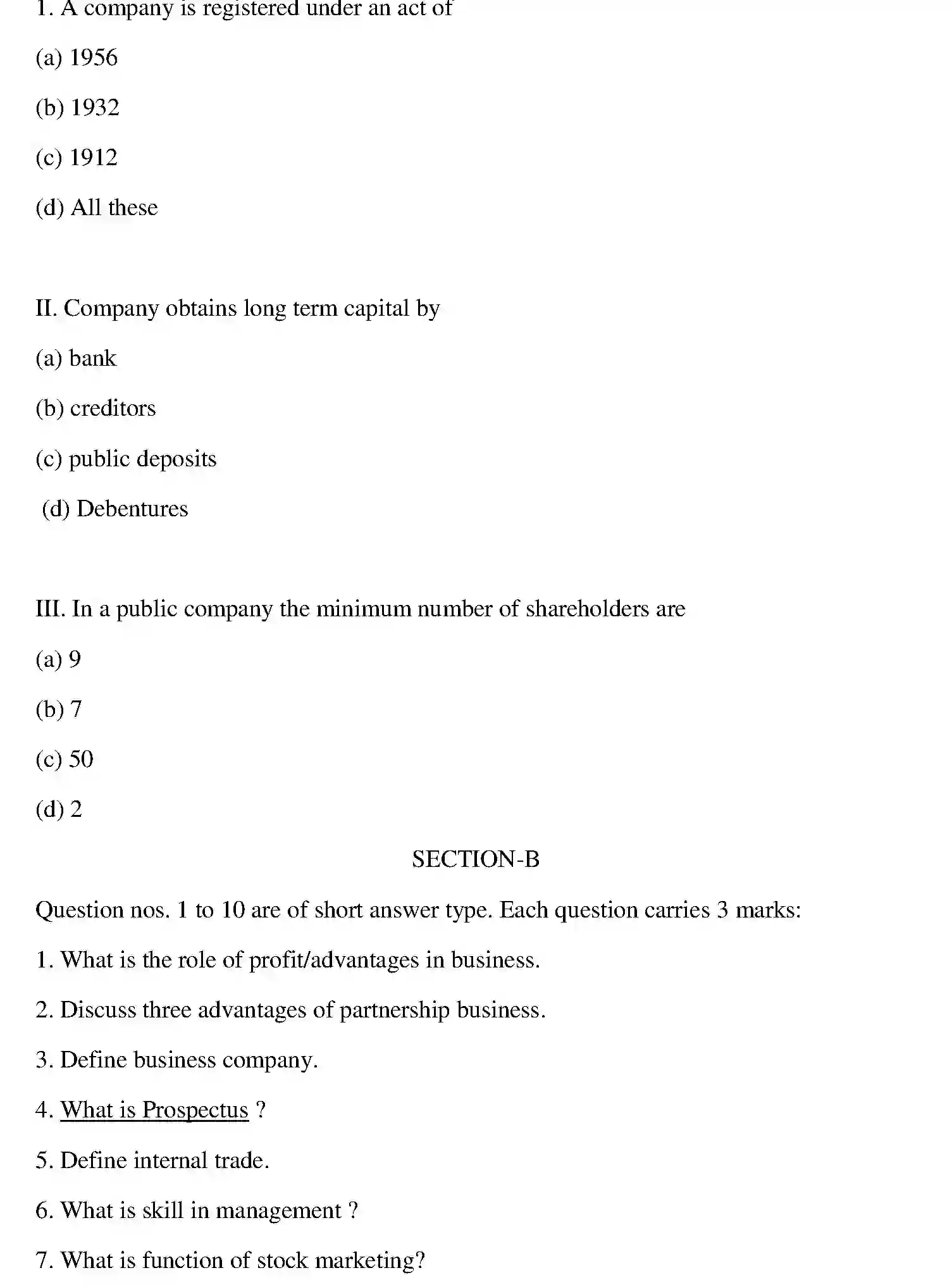 Bihar Board Class 12 2011 BUSINESS-STUDIES Question Bank - Page 20