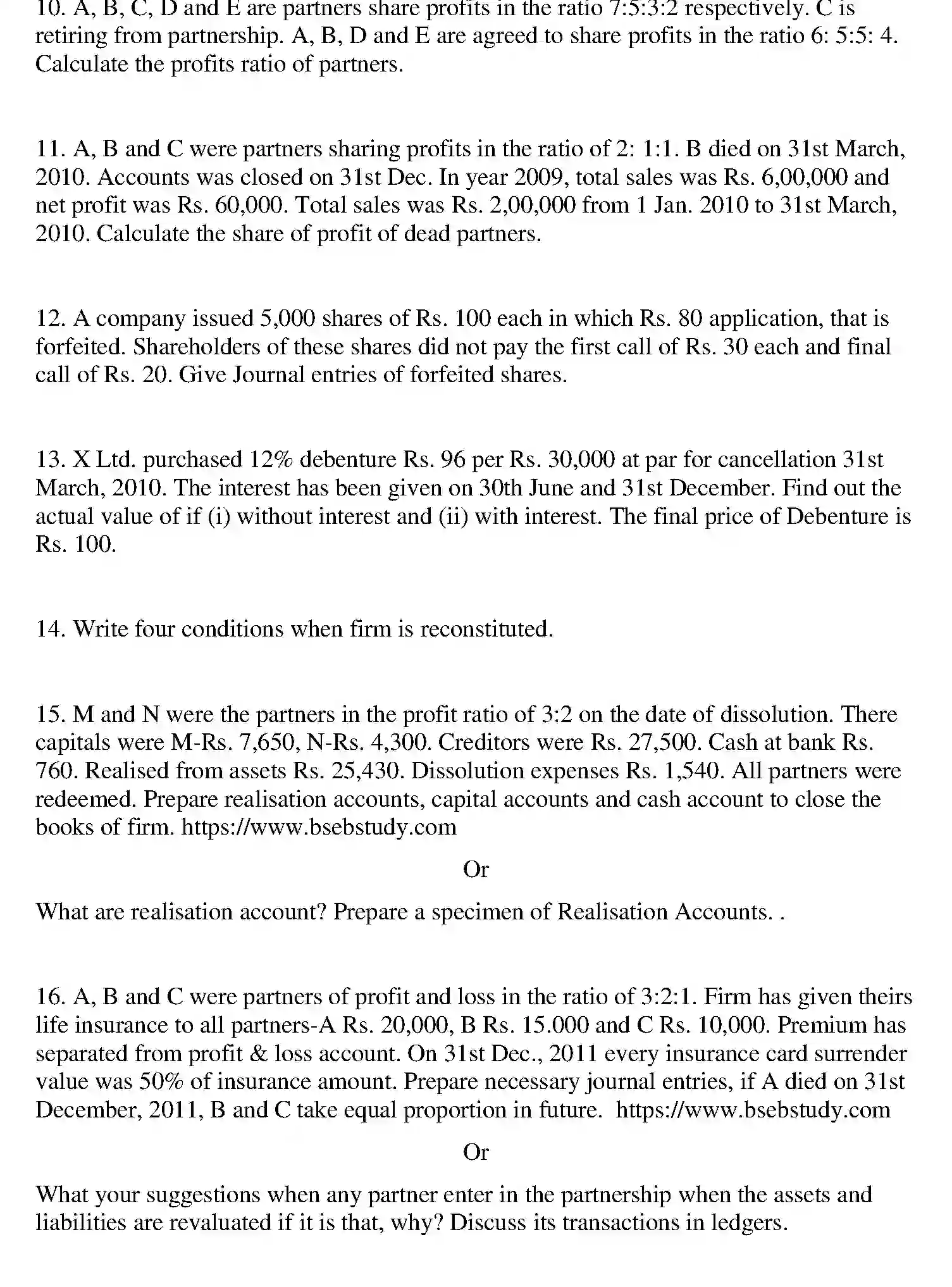 Bihar Board Class 2 2012 ACCOUNTANCY Question Bank - Page 23