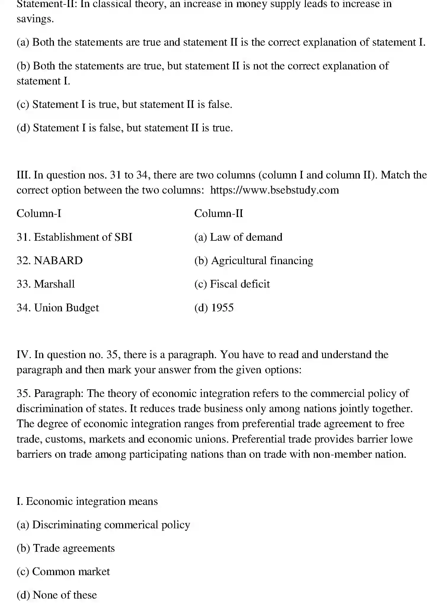 Bihar Board Class 2 2012 BUSINESS-ECONOMICS Question Bank - Page 19