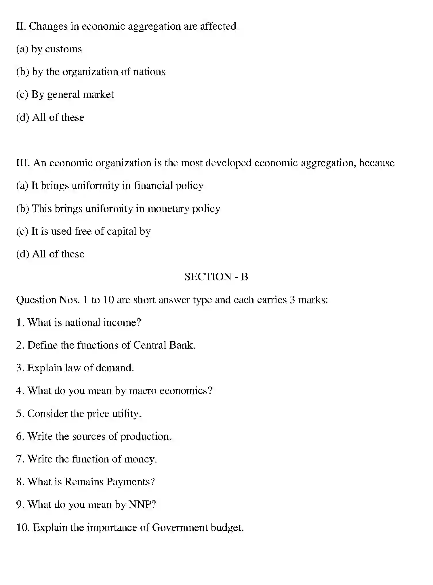 Bihar Board Class 2 2012 BUSINESS-ECONOMICS Question Bank - Page 20