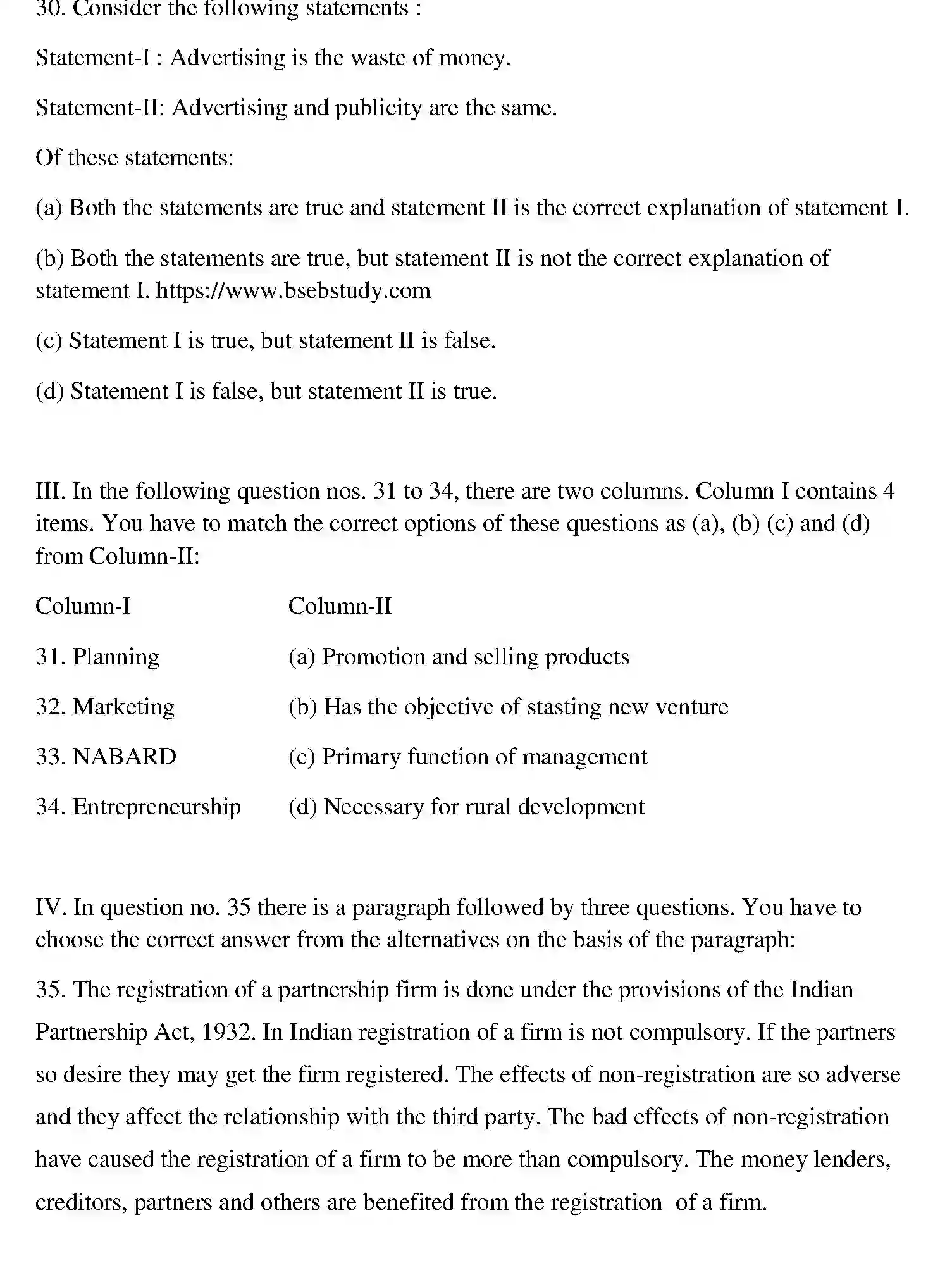 Bihar Board Class 2 2012 BUSINESS-STUDIES Question Bank - Page 18