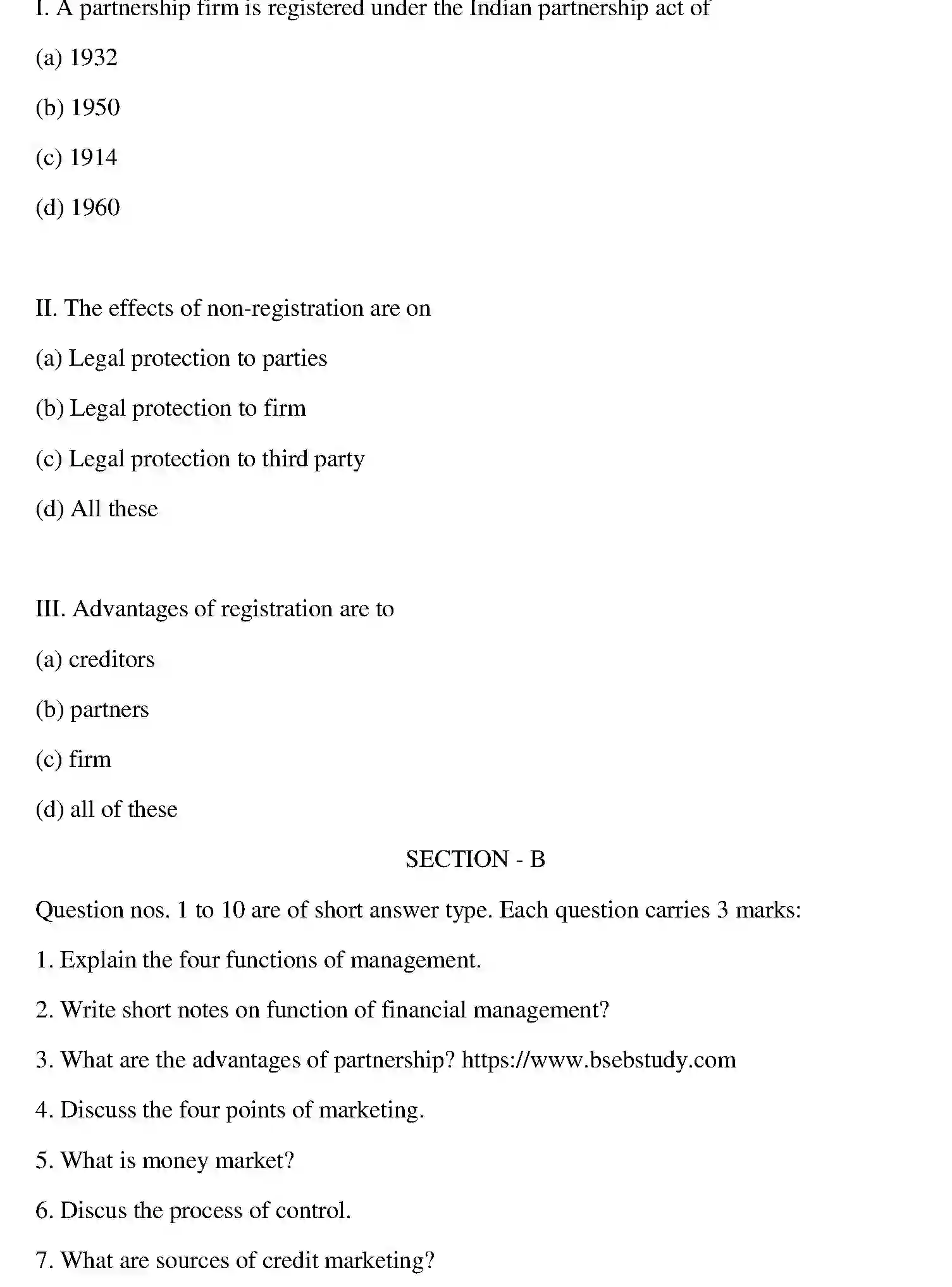 Bihar Board Class 2 2012 BUSINESS-STUDIES Question Bank - Page 19