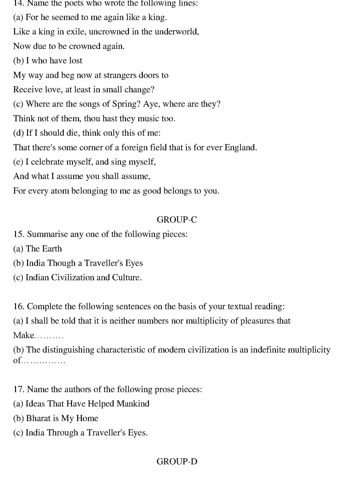 Bihar Board Class 2 2012 ENGLISH Question Bank - Page 3