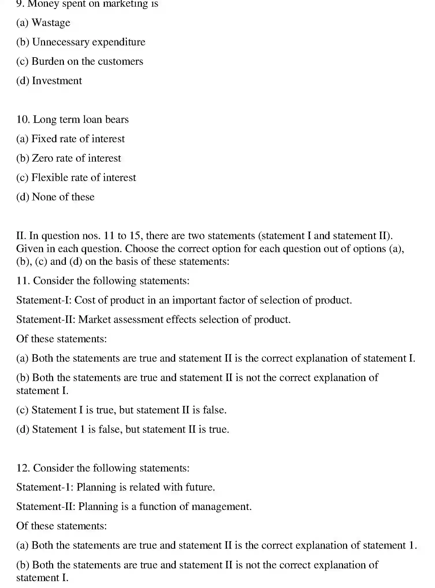 Bihar Board Class 2 2012 ENTREPRENEURSHIP Question Bank - Page 11