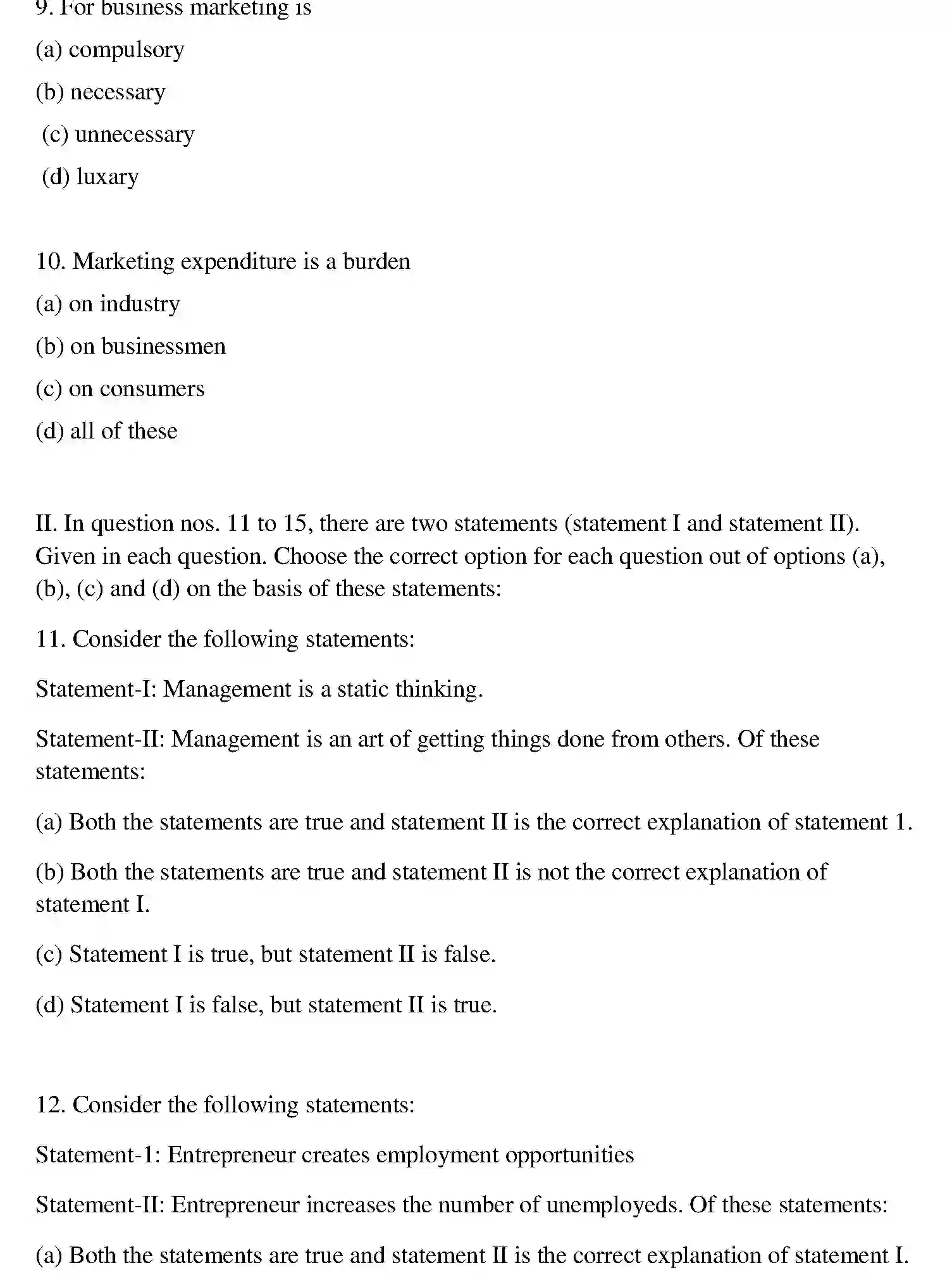 Bihar Board Class 12 2013 ENTREPRENEURSHIP Question Bank - Page 11