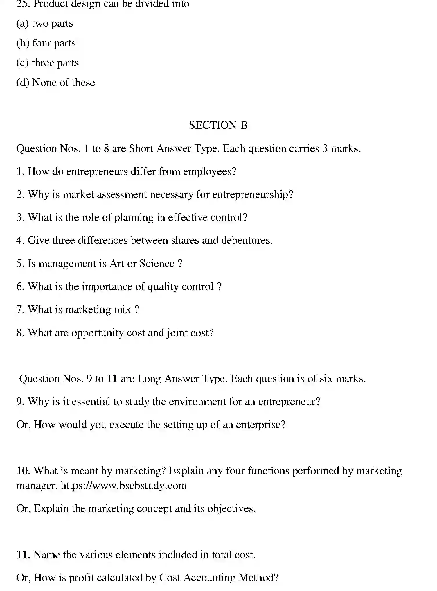 Bihar Board Class 12 2013 ENTREPRENEURSHIP Question Bank - Page 15