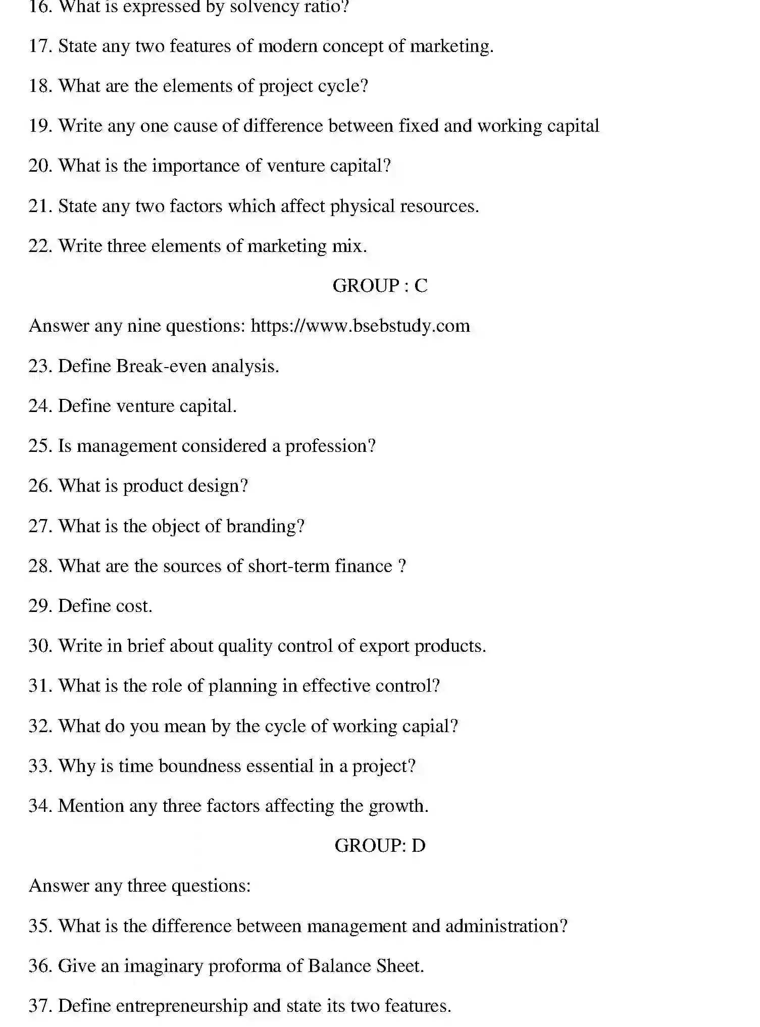 Bihar Board Class 12 2014 ENTREPRENEURSHIP Question Bank - Page 5