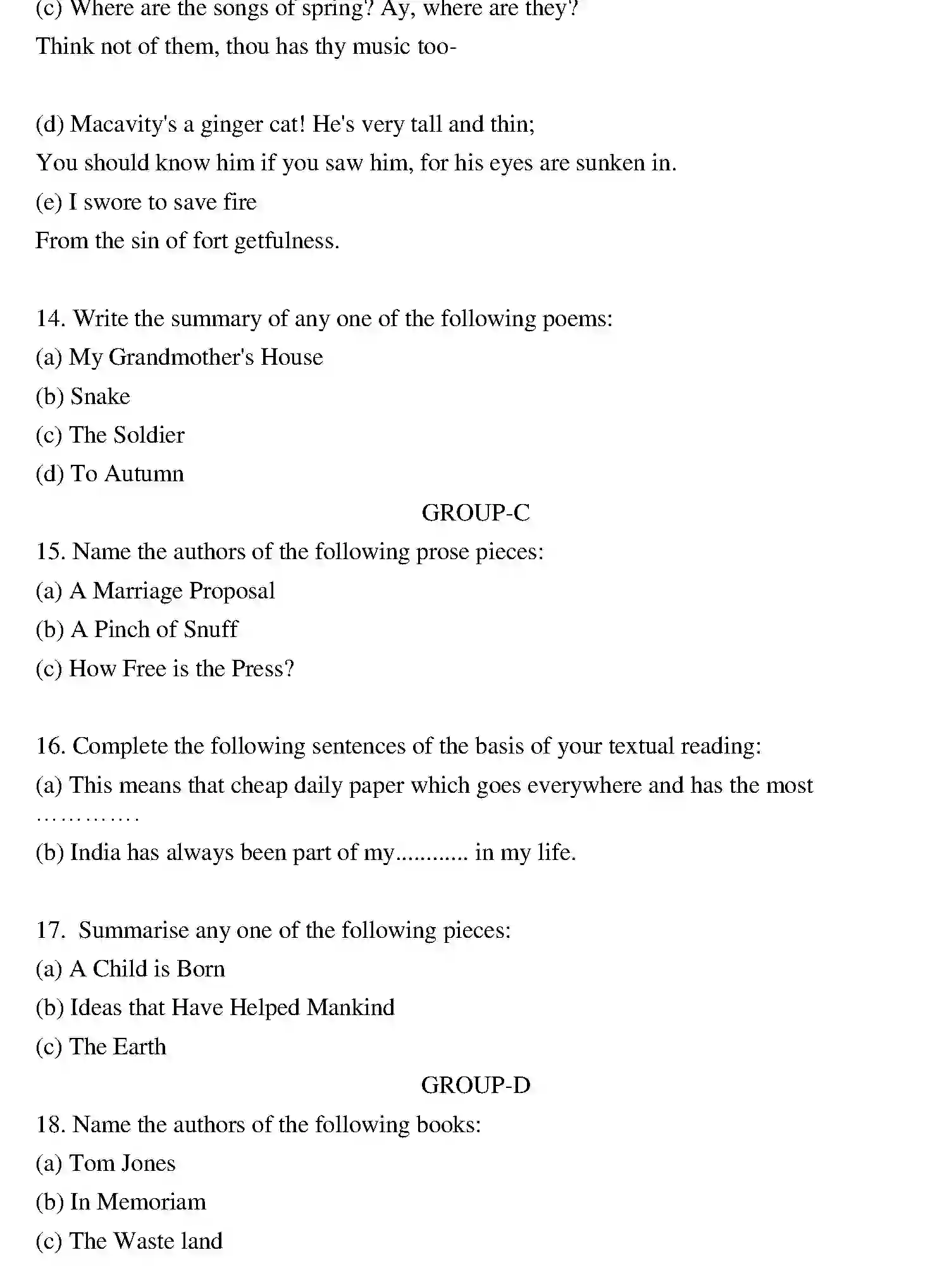 Bihar Board Class 12 2015 ENGLISH Question Bank - Page 3