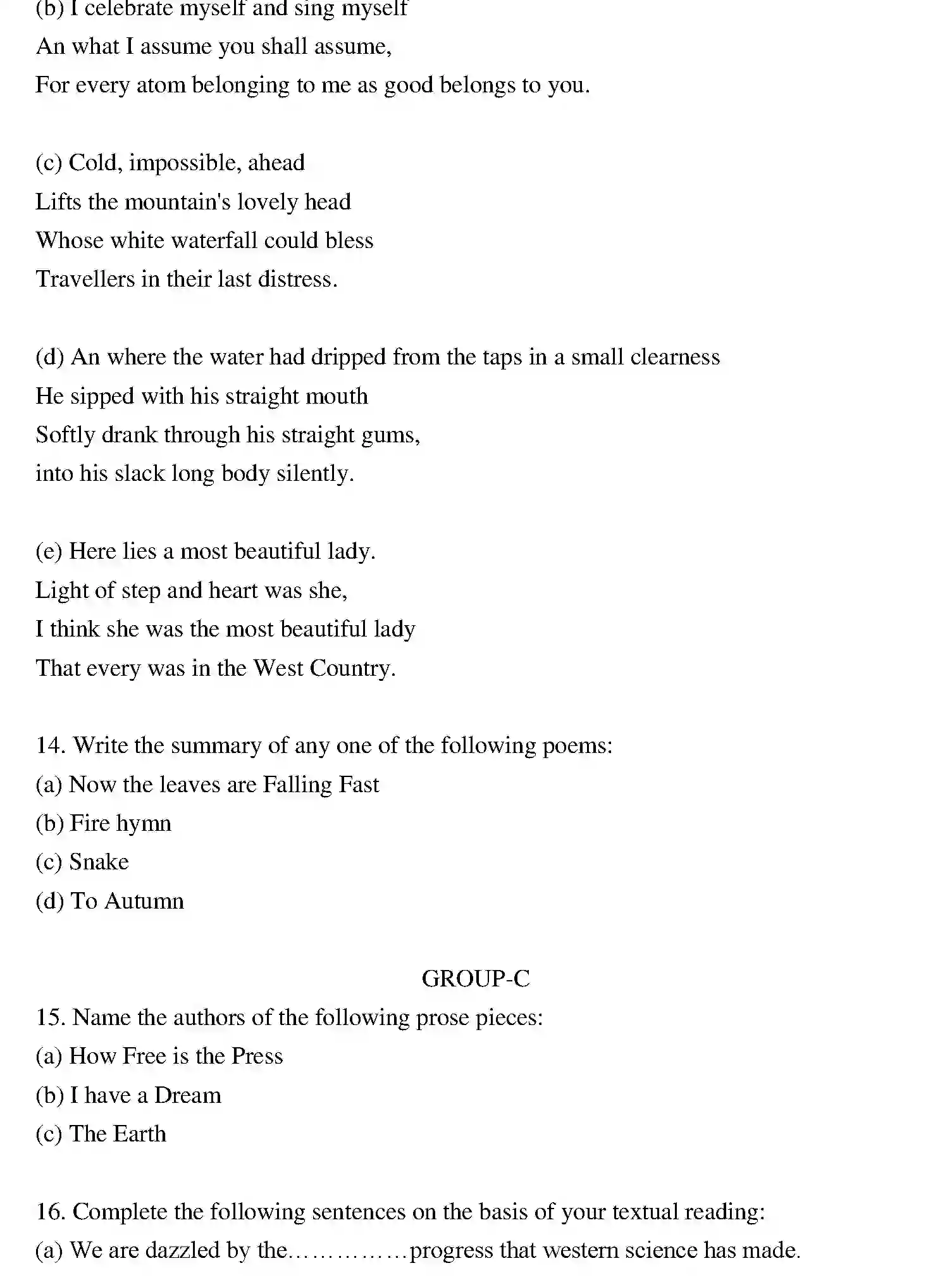 Bihar Board Class 12 2016 ENGLISH Question Bank - Page 3