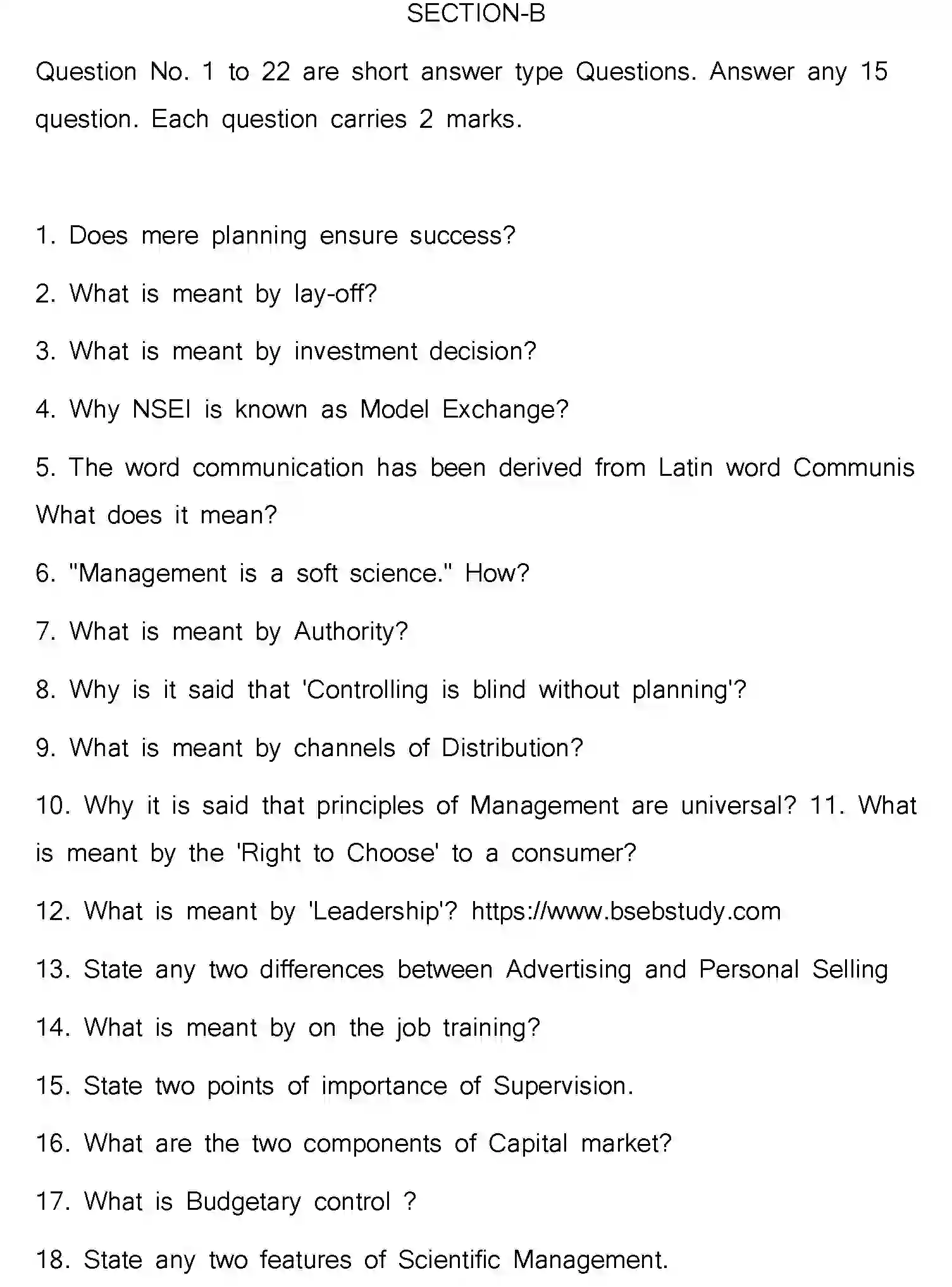 Bihar Board Class 12 2018 BUSINESS-STUDIES Question Bank - Page 29