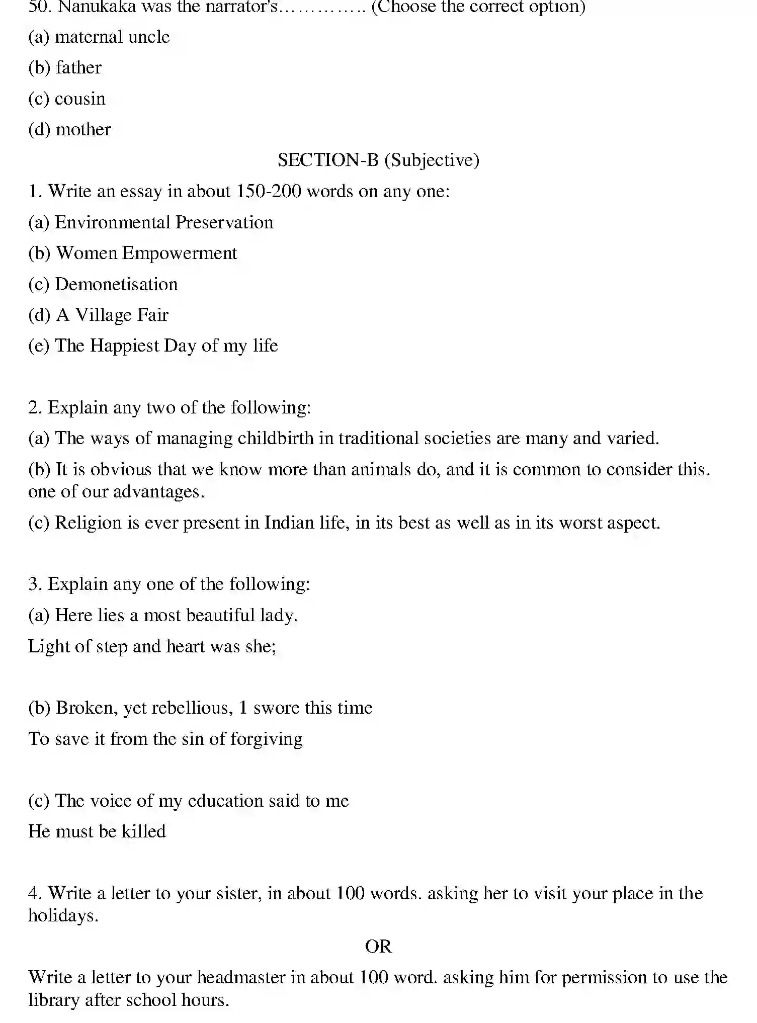 Bihar Board Class 12 2018 ENGLISH Question Bank - Page 10