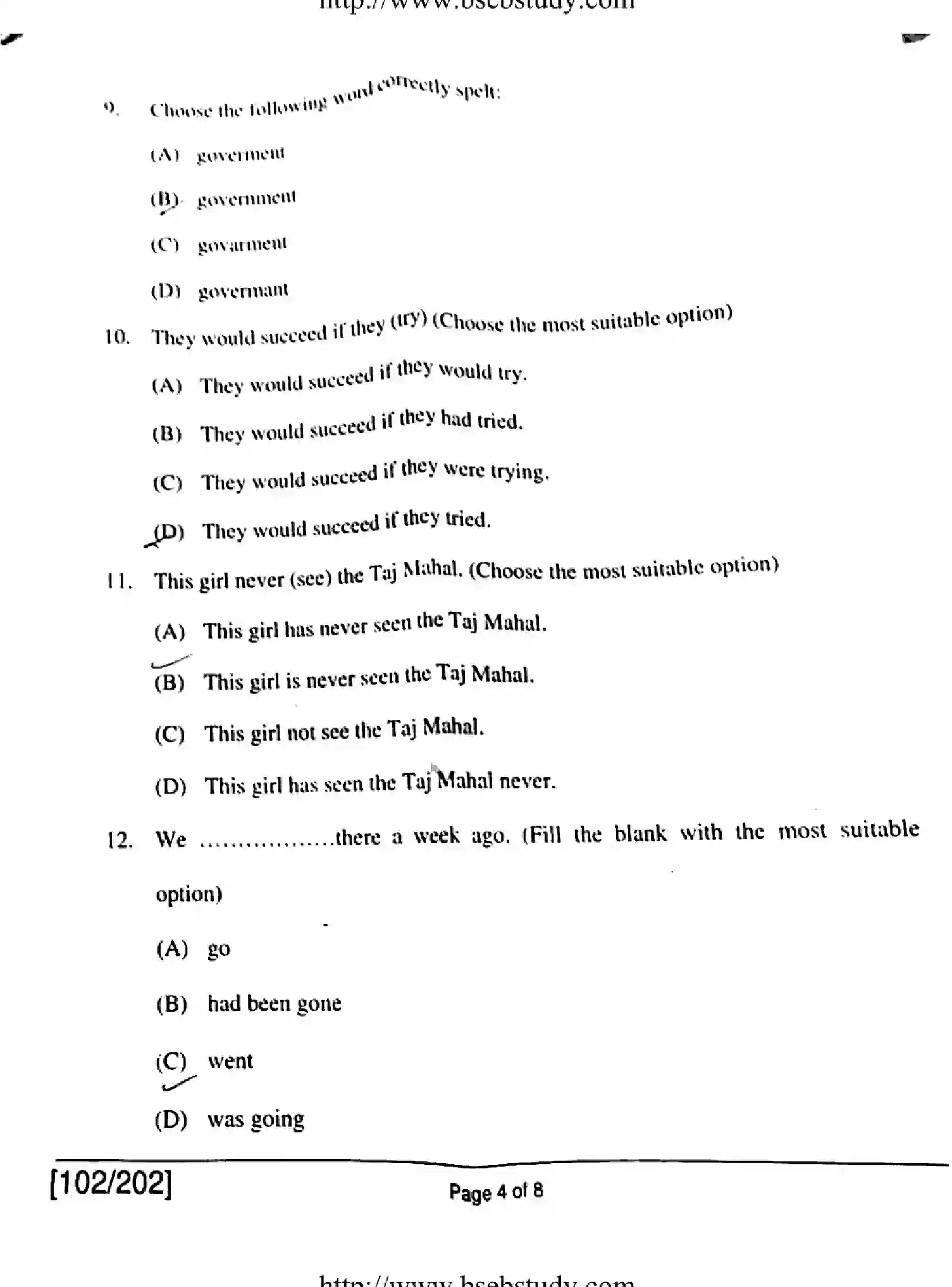 Bihar Board Class 12 2018 ENGLISH-102-202 Question Bank - Page 4