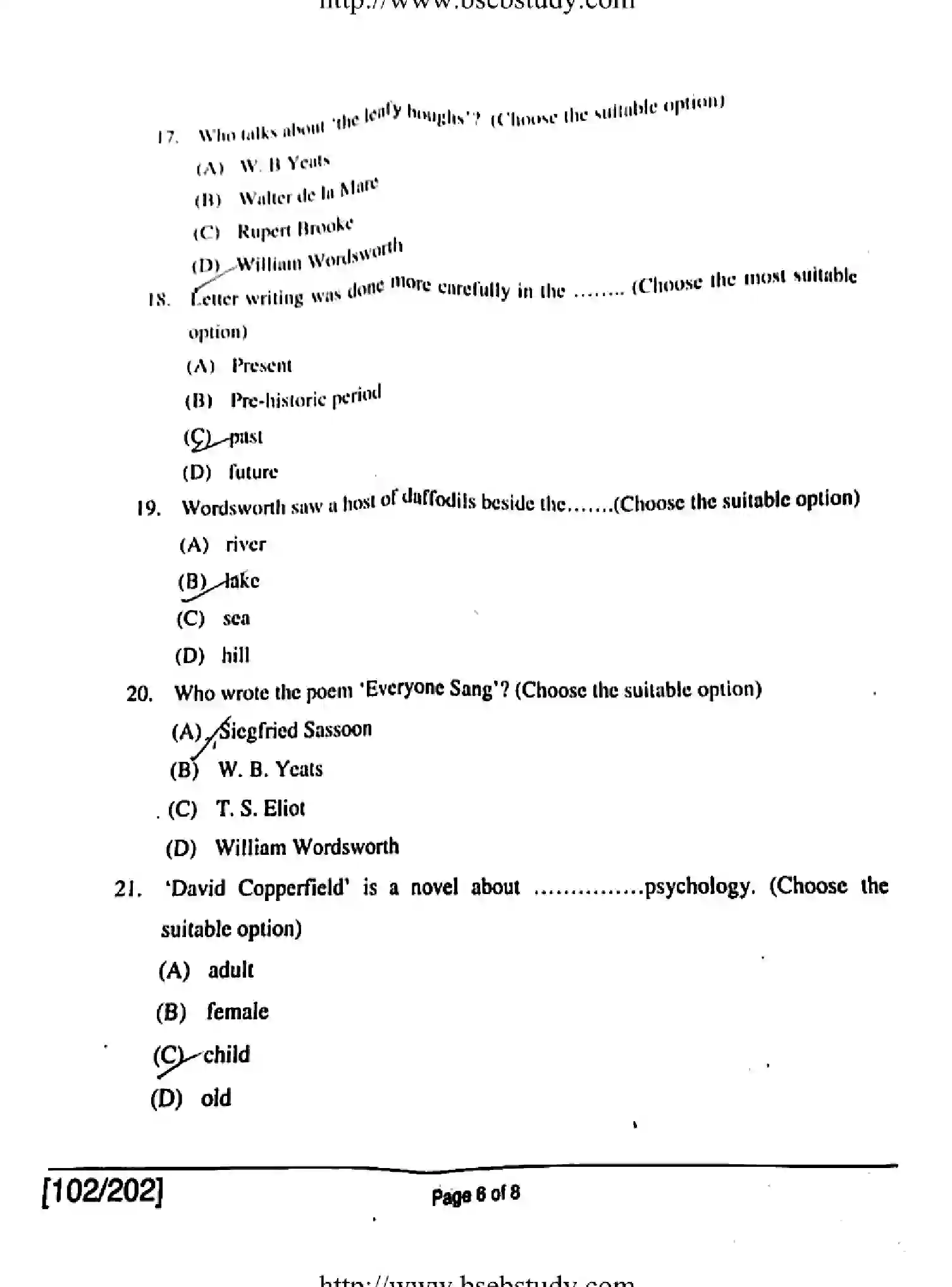 Bihar Board Class 12 2018 ENGLISH-102-202 Question Bank - Page 6