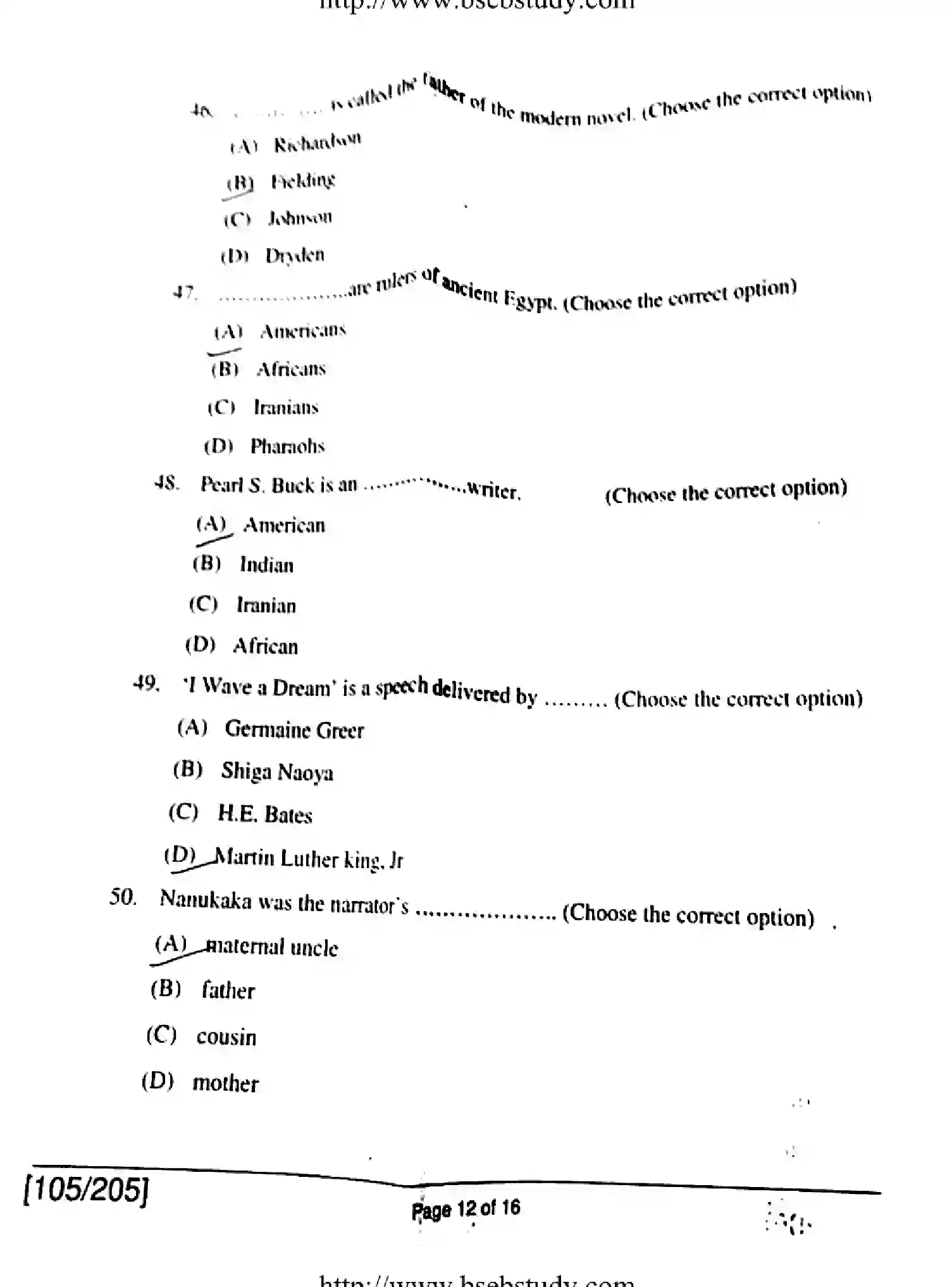 Bihar Board Class 12 2018 ENGLISH-105-205 Question Bank - Page 12