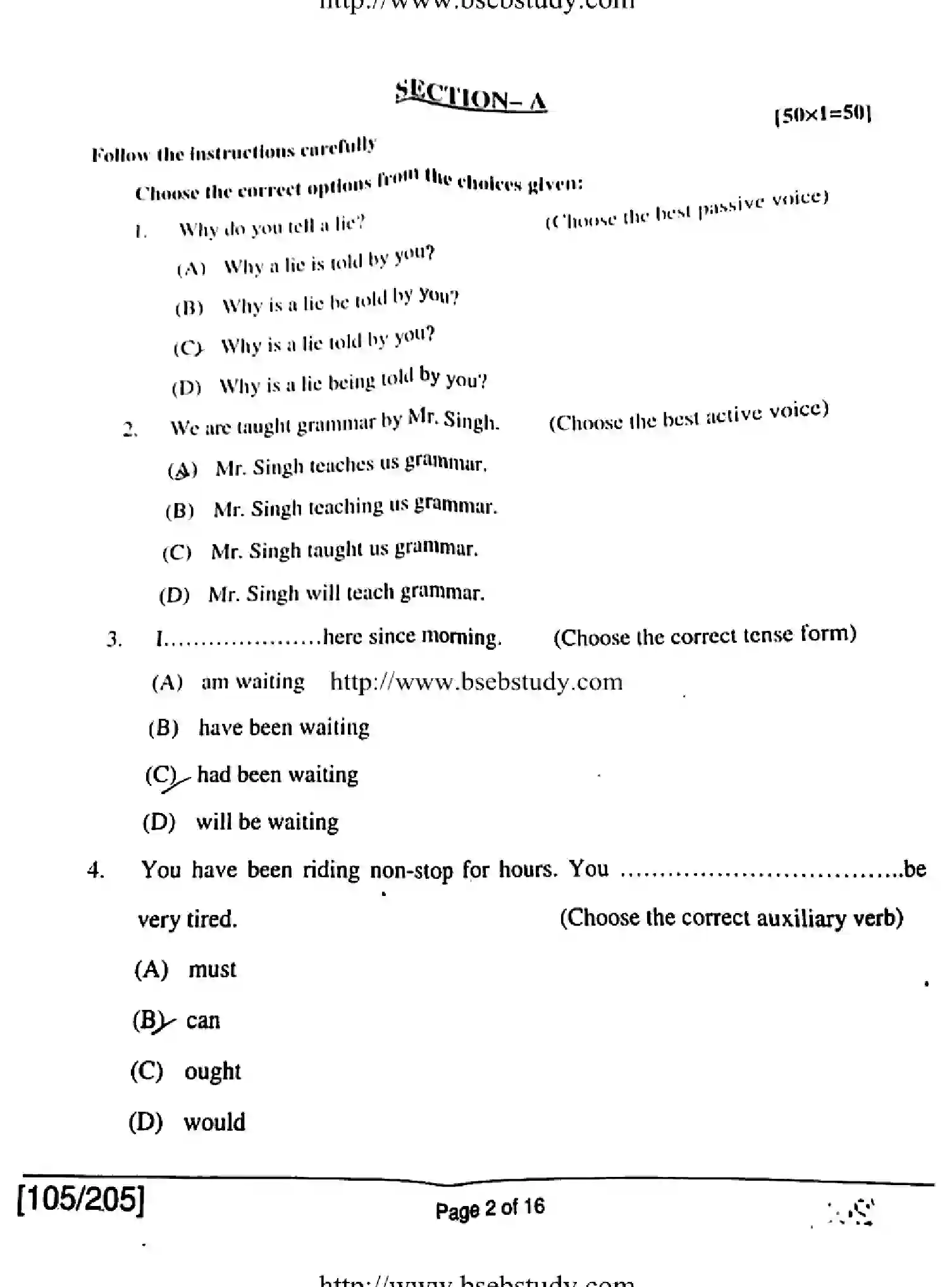 Bihar Board Class 12 2018 ENGLISH-105-205 Question Bank - Page 2