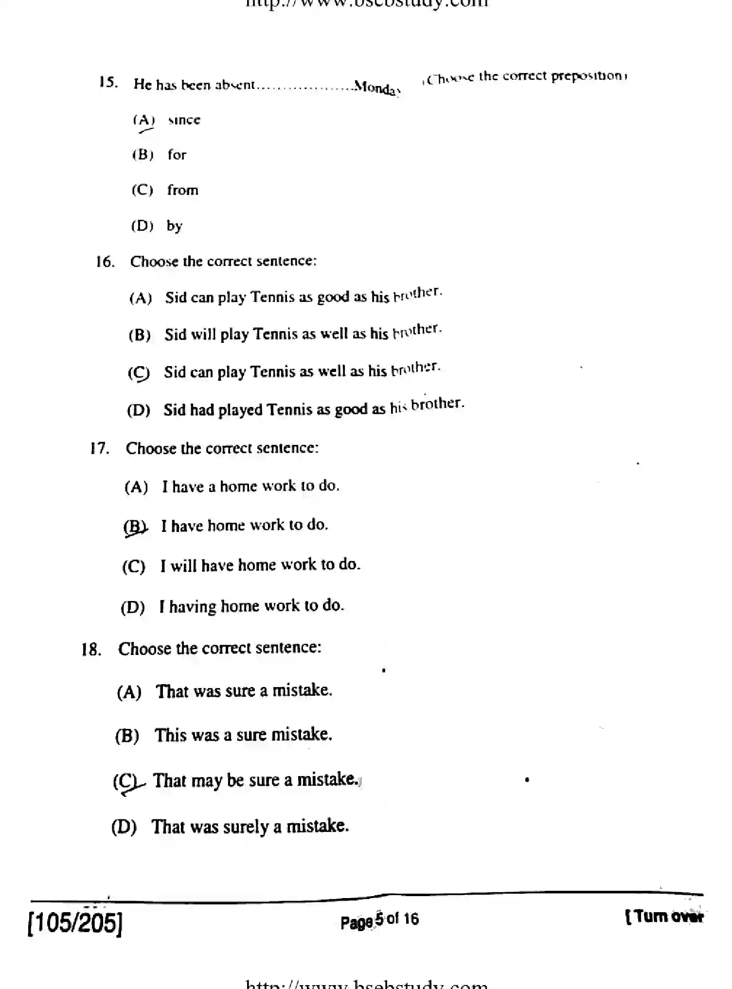 Bihar Board Class 12 2018 ENGLISH-105-205 Question Bank - Page 5