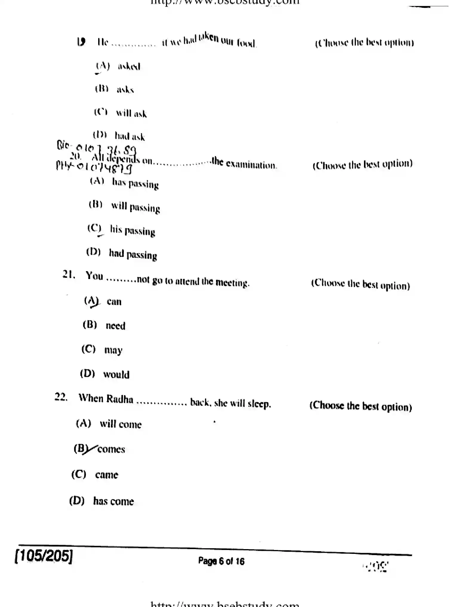 Bihar Board Class 12 2018 ENGLISH-105-205 Question Bank - Page 6