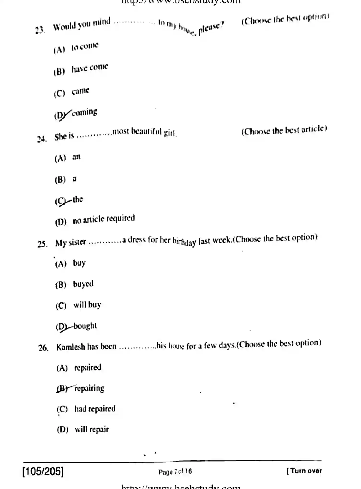 Bihar Board Class 12 2018 ENGLISH-105-205 Question Bank - Page 7