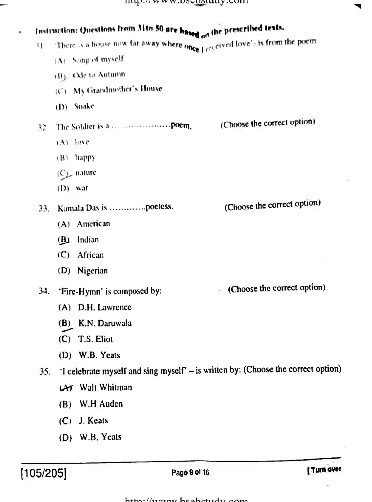 Bihar Board Class 12 2018 ENGLISH-105-205 Question Bank - Page 9