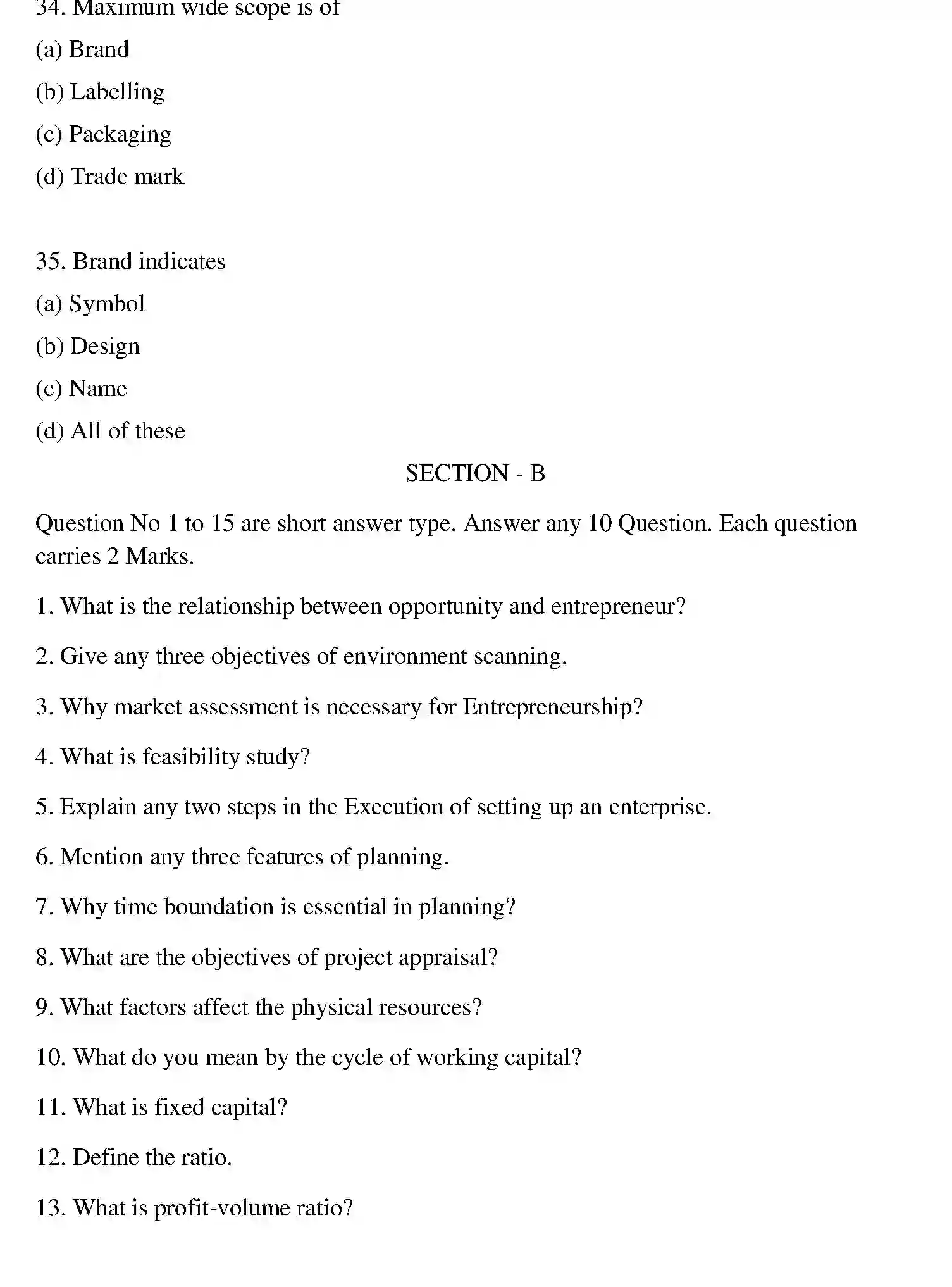 Bihar Board Class 12 2018 ENTREPRENEURSHIP Question Bank - Page 19