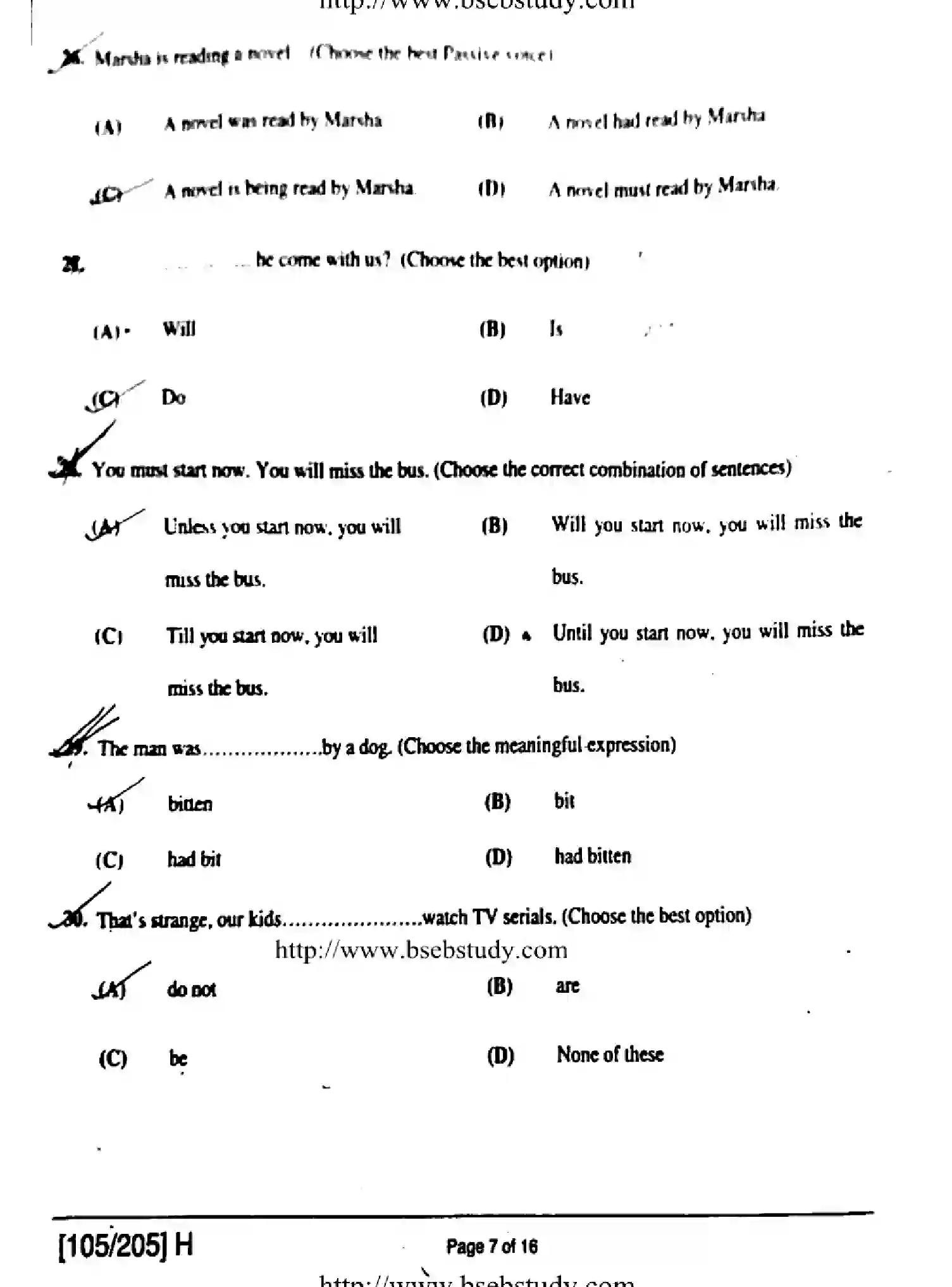 Bihar Board Class 2 2019 ENGLISH-105-205-H Question Bank - Page 7