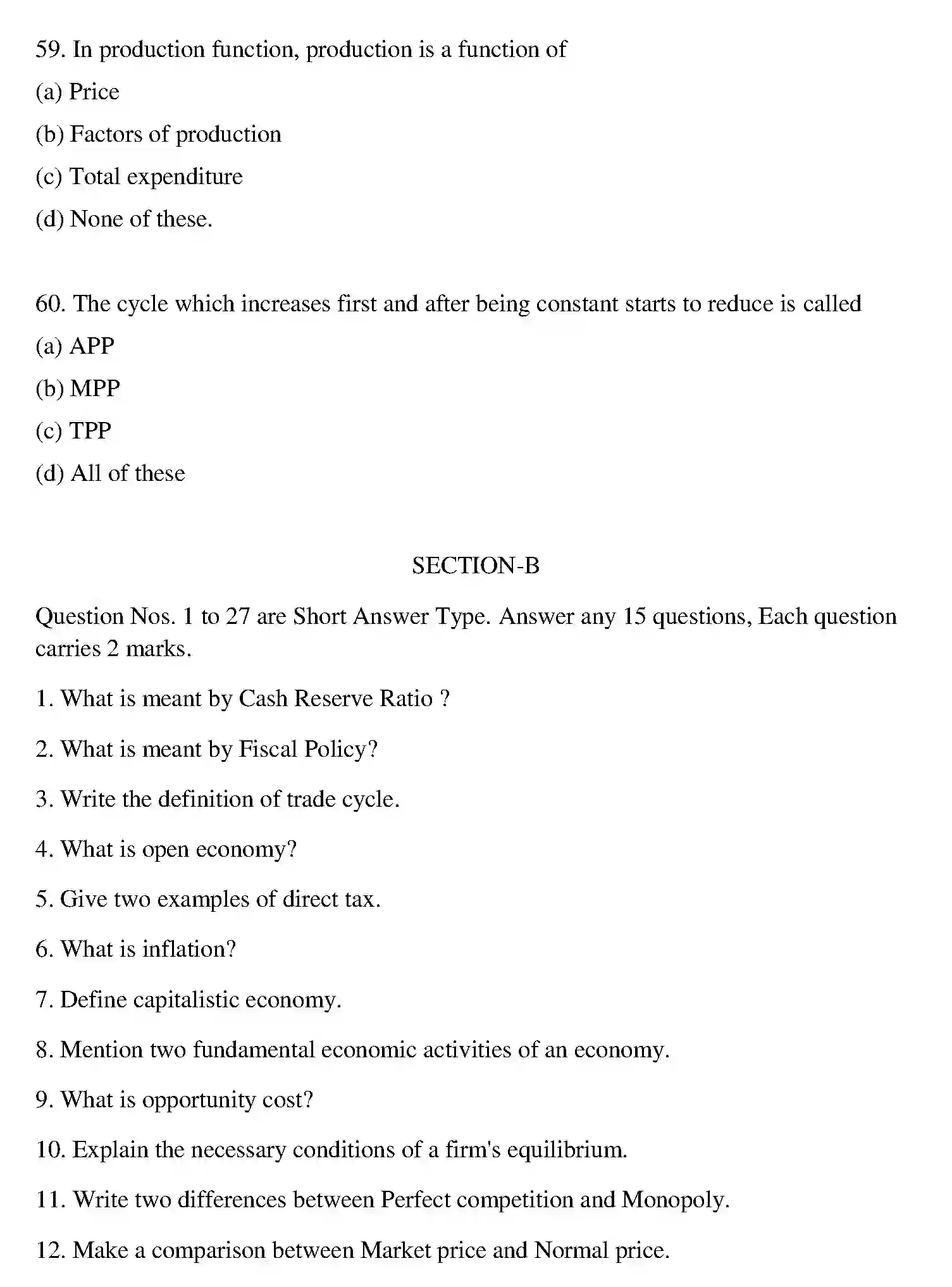Bihar Board Class 2 2020 BUSINESS-ECONOMICS Question Bank - Page 31