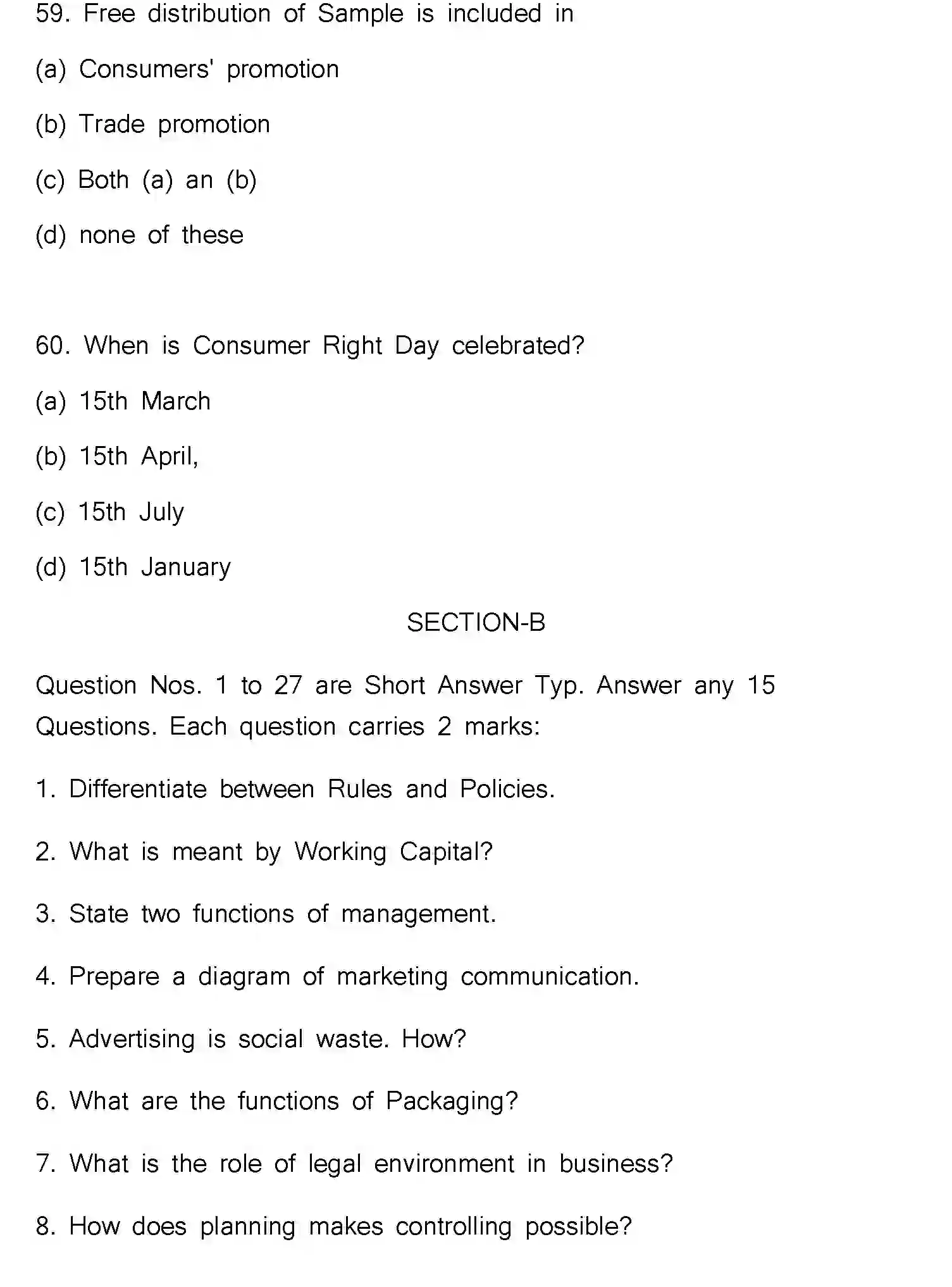 Bihar Board Class 2 2020 BUSINESS-STUDIES Question Bank - Page 34