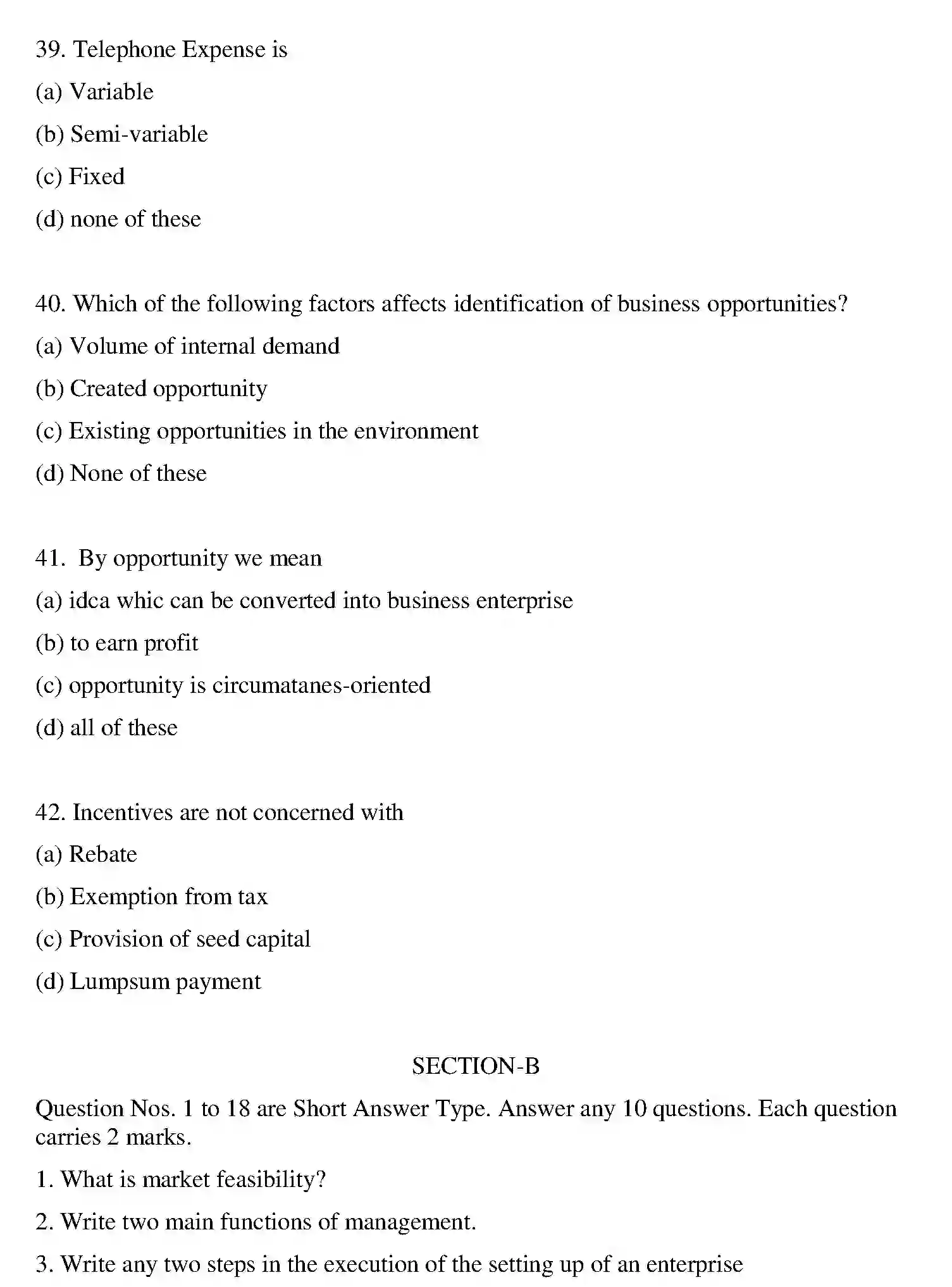 Bihar Board Class 2 2020 ENTREPRENEURSHIP Question Bank - Page 22