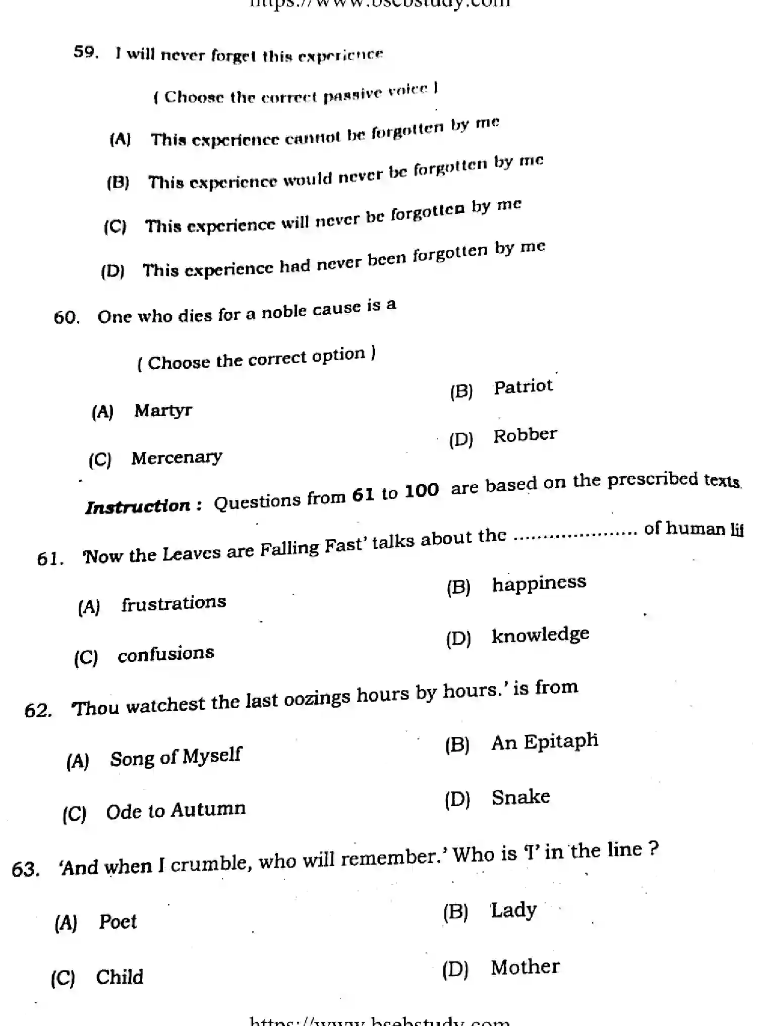 Bihar Board Class 12 2021 ENGLISH-COMPULSORY-105-205-B Question Bank - Page 15