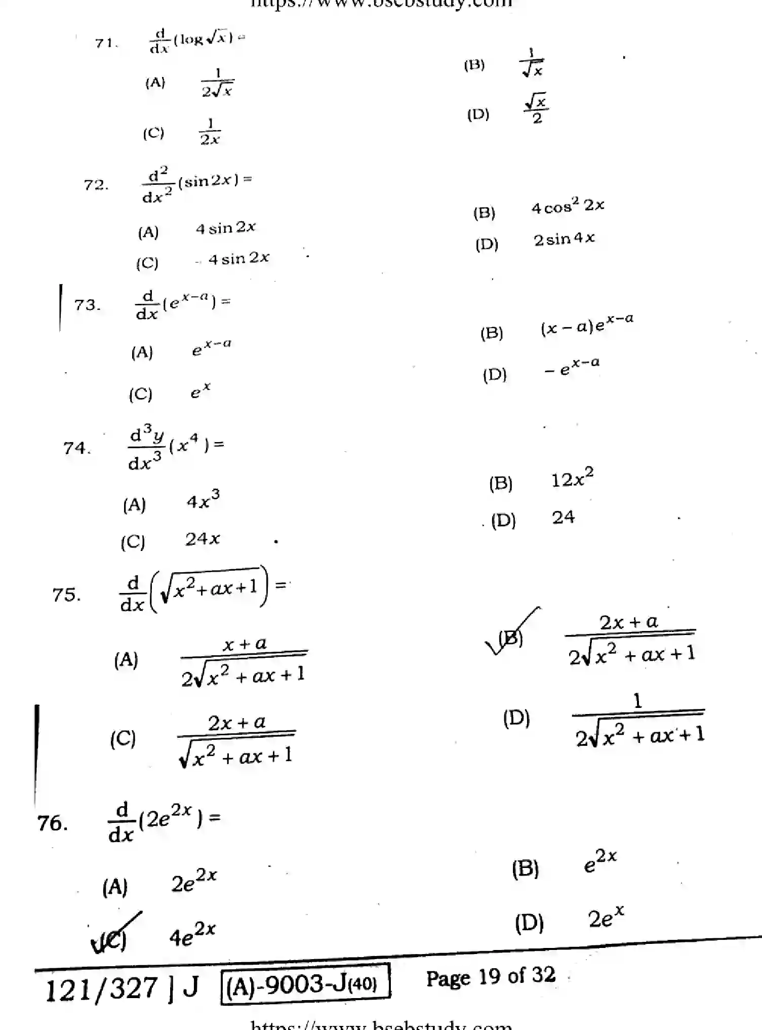 Bihar Board Class 12 2021 MATHEMATICS-121-327-J Question Bank - Page 19