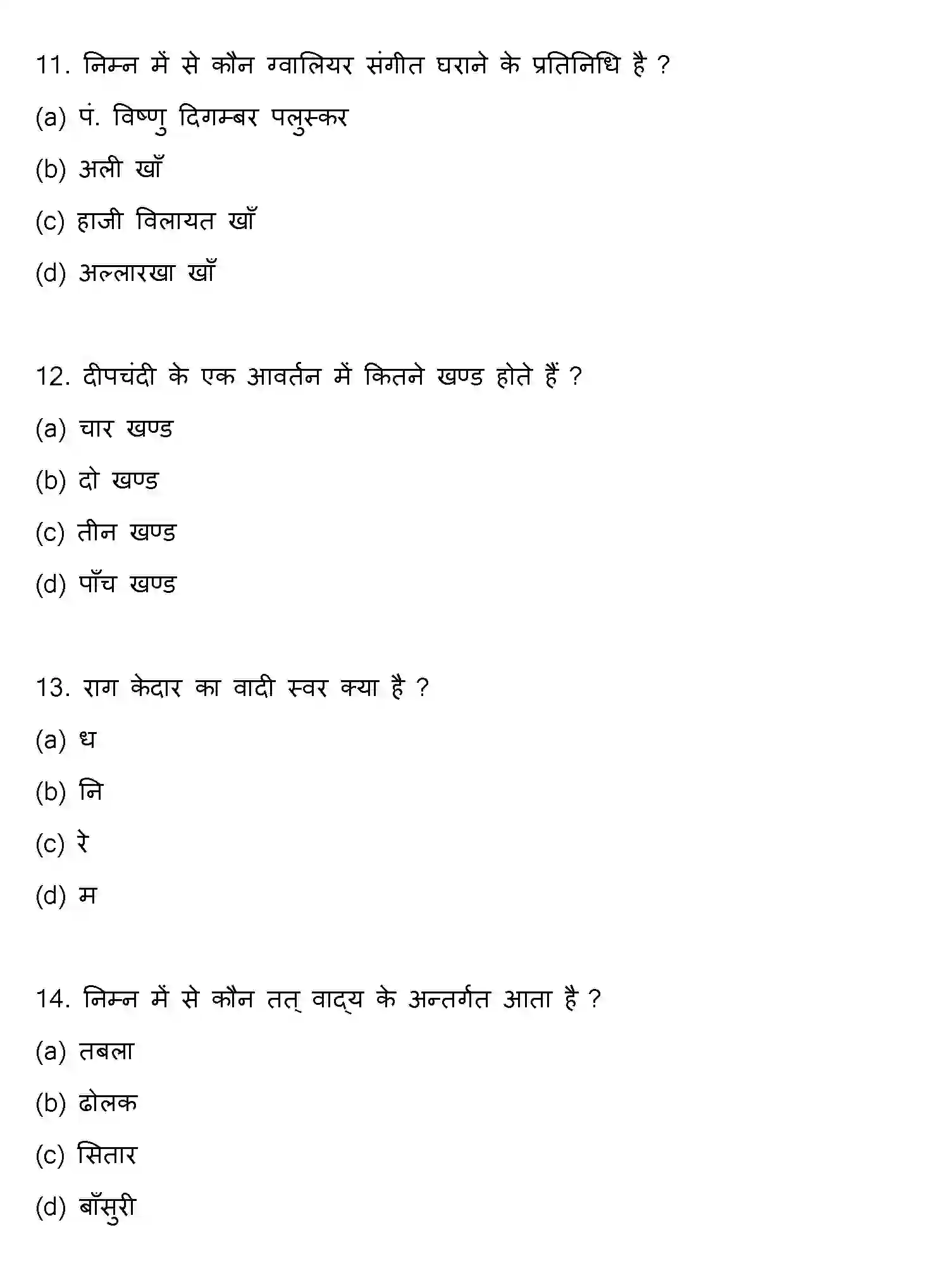 Bihar Board Class 12 2022 MUSIC Question Bank - Page 4