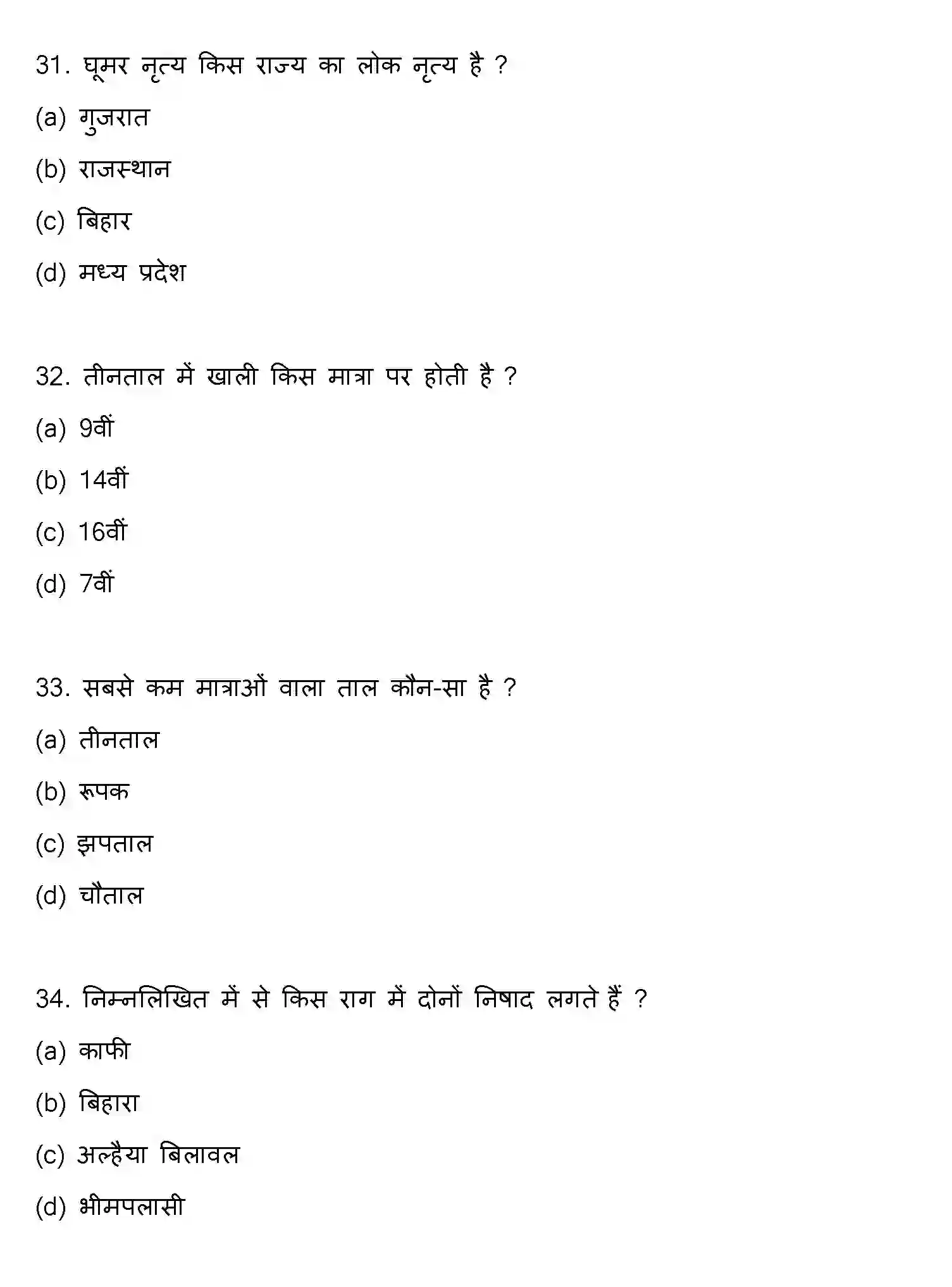 Bihar Board Class 12 2022 MUSIC Question Bank - Page 9