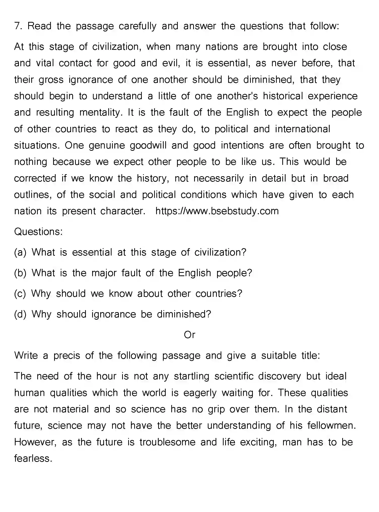 Bihar Board Class 12 2023 ENGLISH Question Bank - Page 31