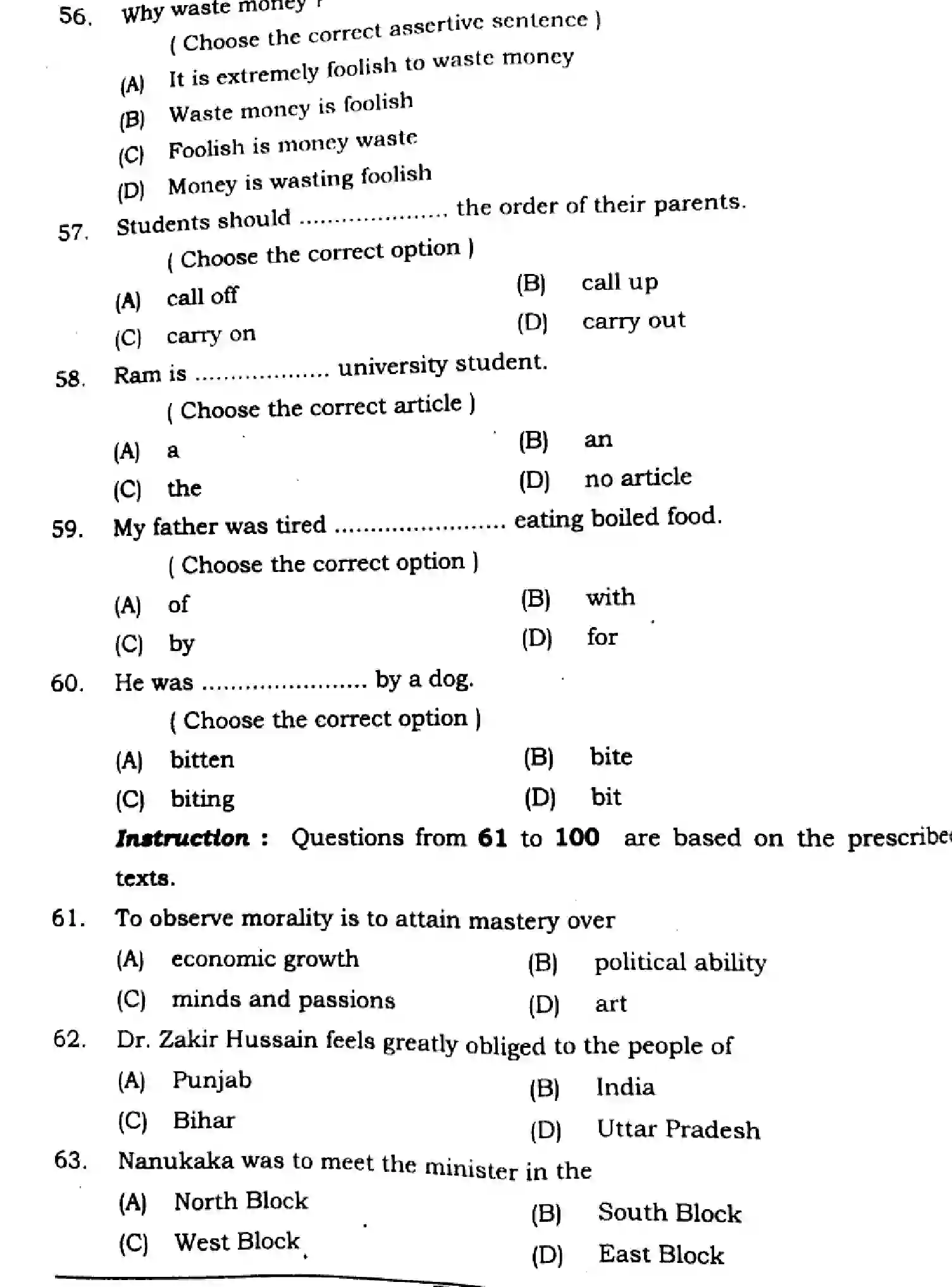 Bihar Board Class 12 2024 ENGLISH-105-124-205-223-305-330-SENT-UP-SET-A Question Bank - Page 10