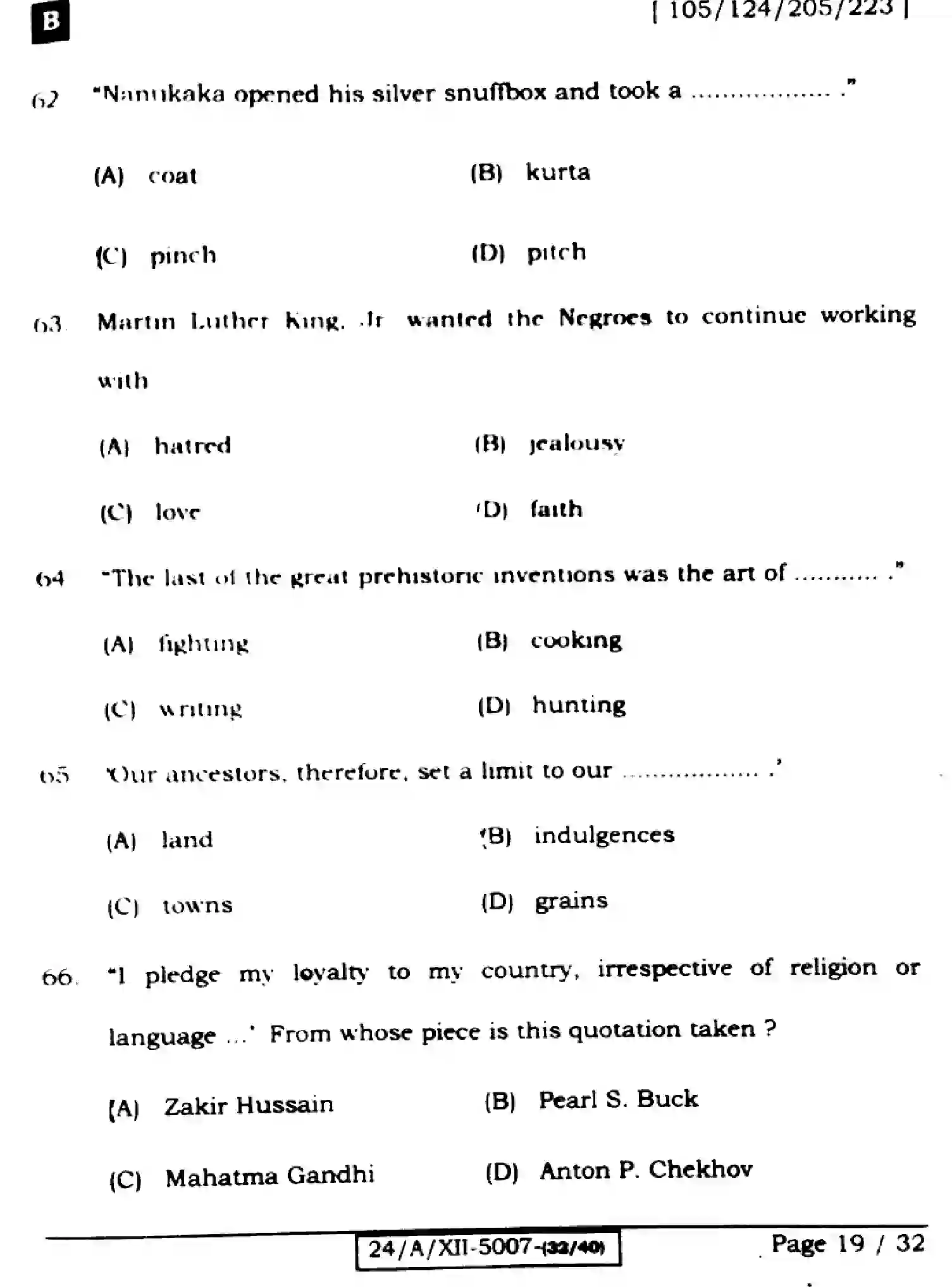 Bihar Board Class 12 2024 ENGLISH-105-124-205-223-SET-B Question Bank - Page 19