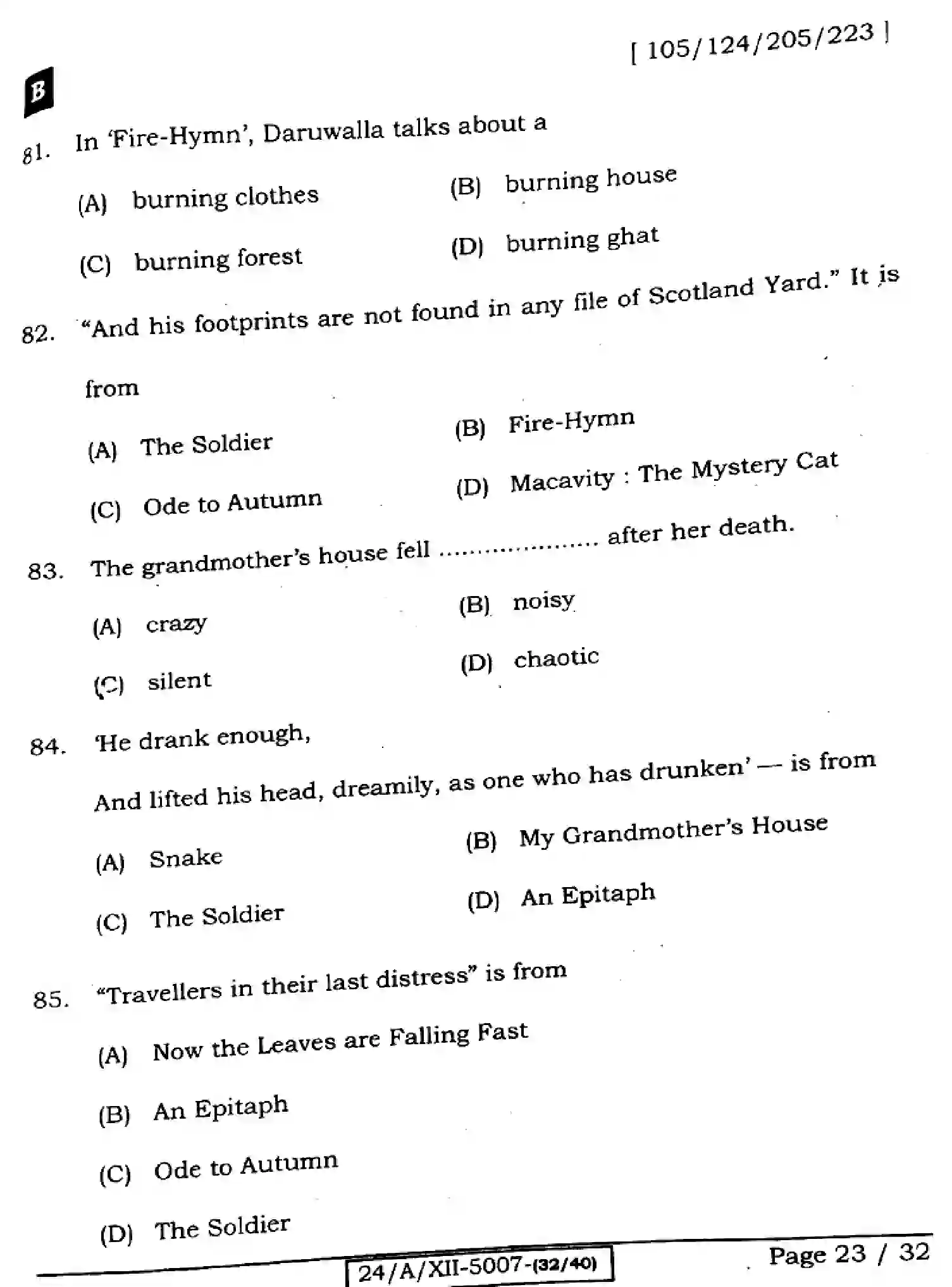 Bihar Board Class 12 2024 ENGLISH-105-124-205-223-SET-B Question Bank - Page 23