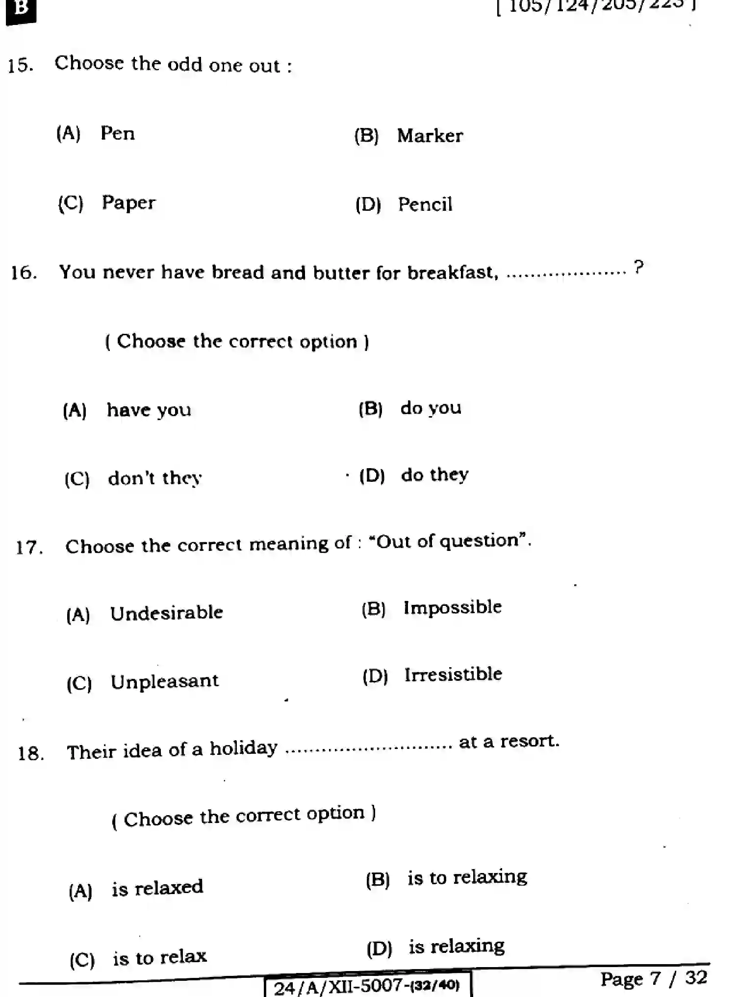 Bihar Board Class 12 2024 ENGLISH-105-124-205-223-SET-B Question Bank - Page 7