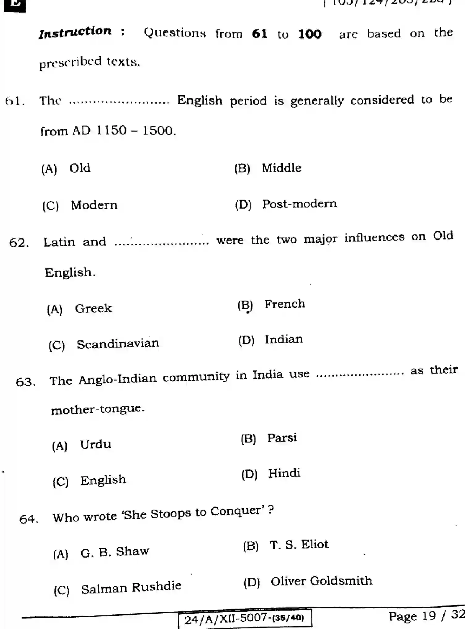 Bihar Board Class 12 2024 ENGLISH-105-SET-E Question Bank - Page 19