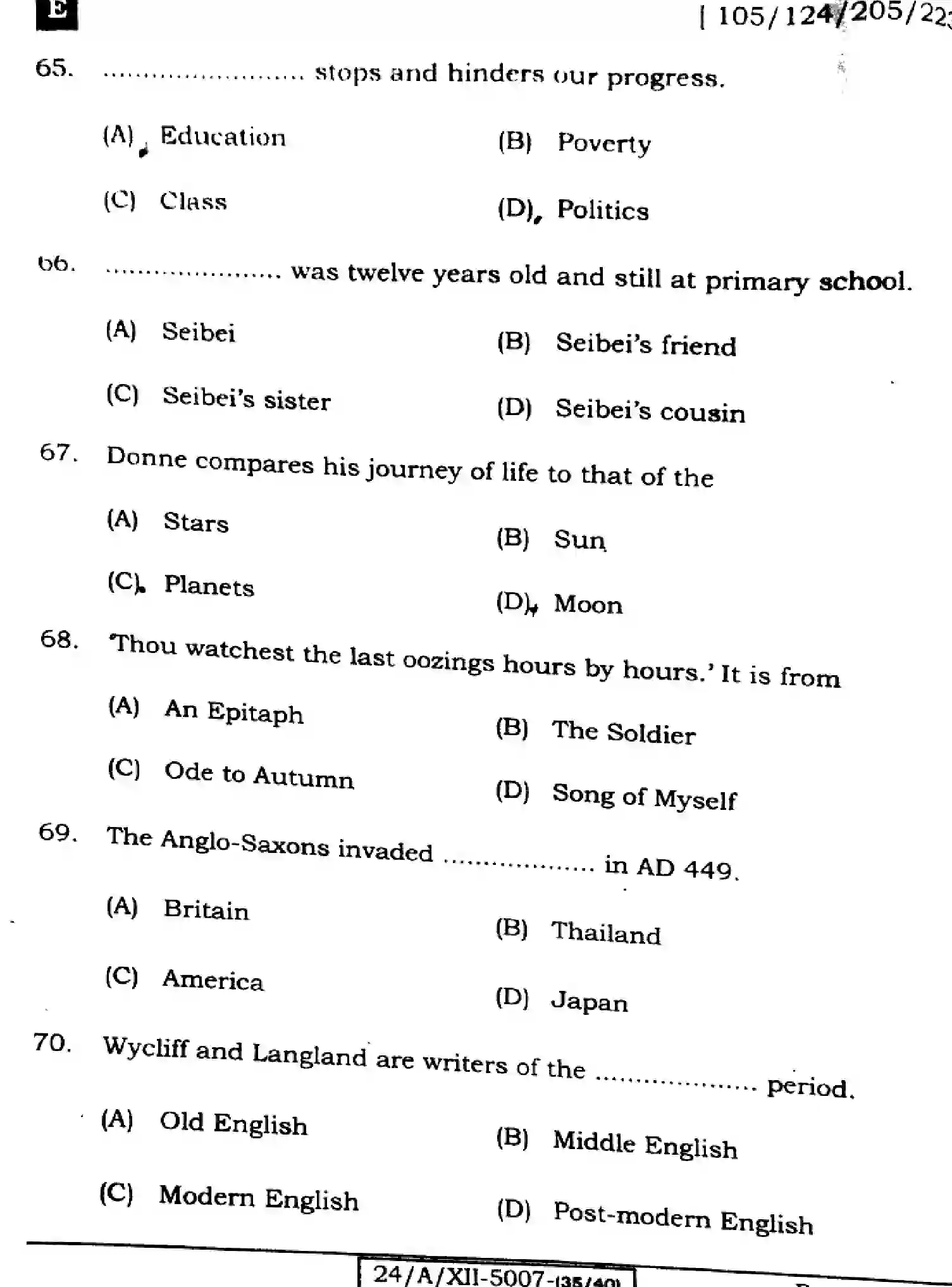 Bihar Board Class 12 2024 ENGLISH-105-SET-E Question Bank - Page 20