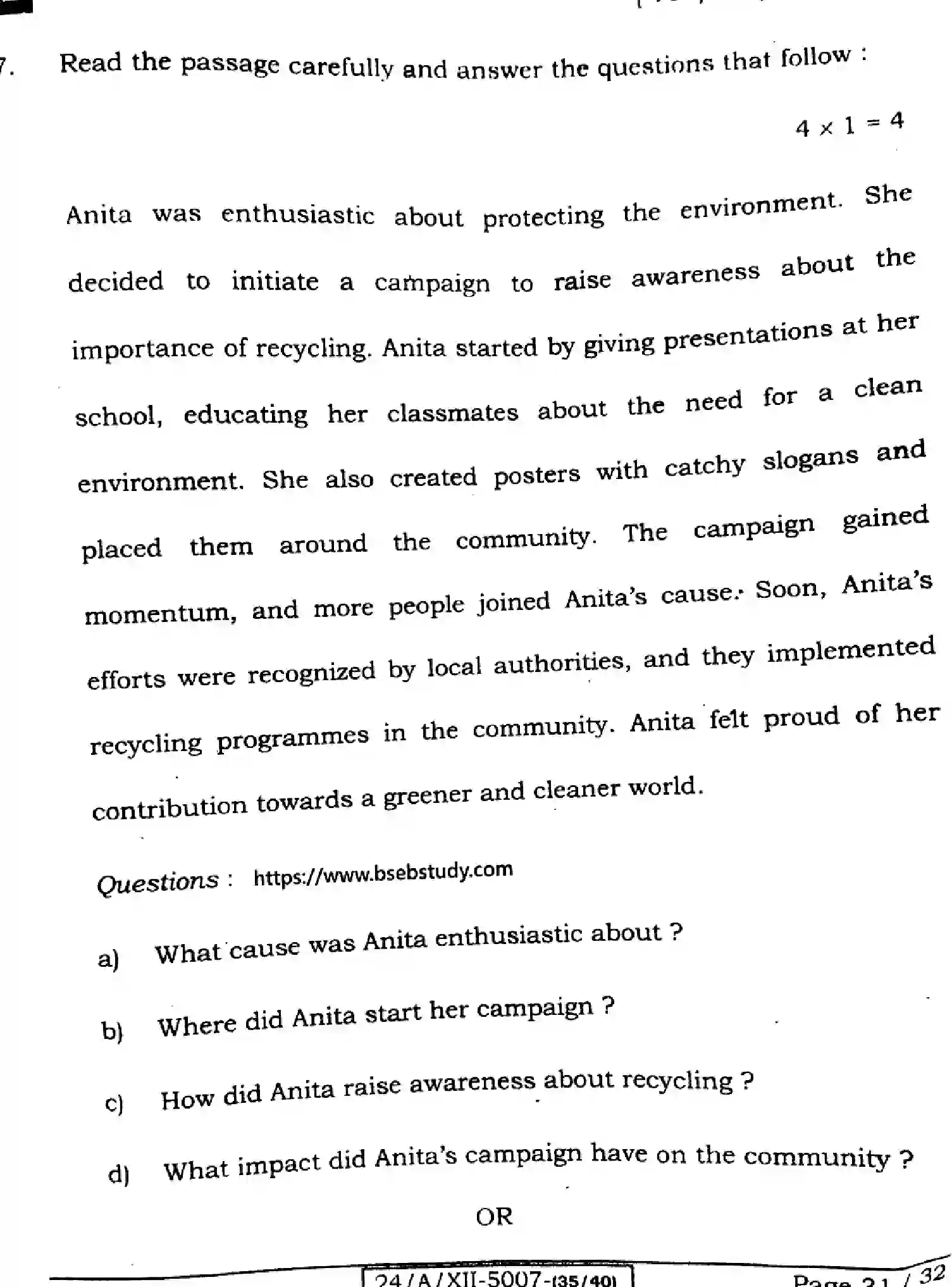 Bihar Board Class 12 2024 ENGLISH-105-SET-E Question Bank - Page 31