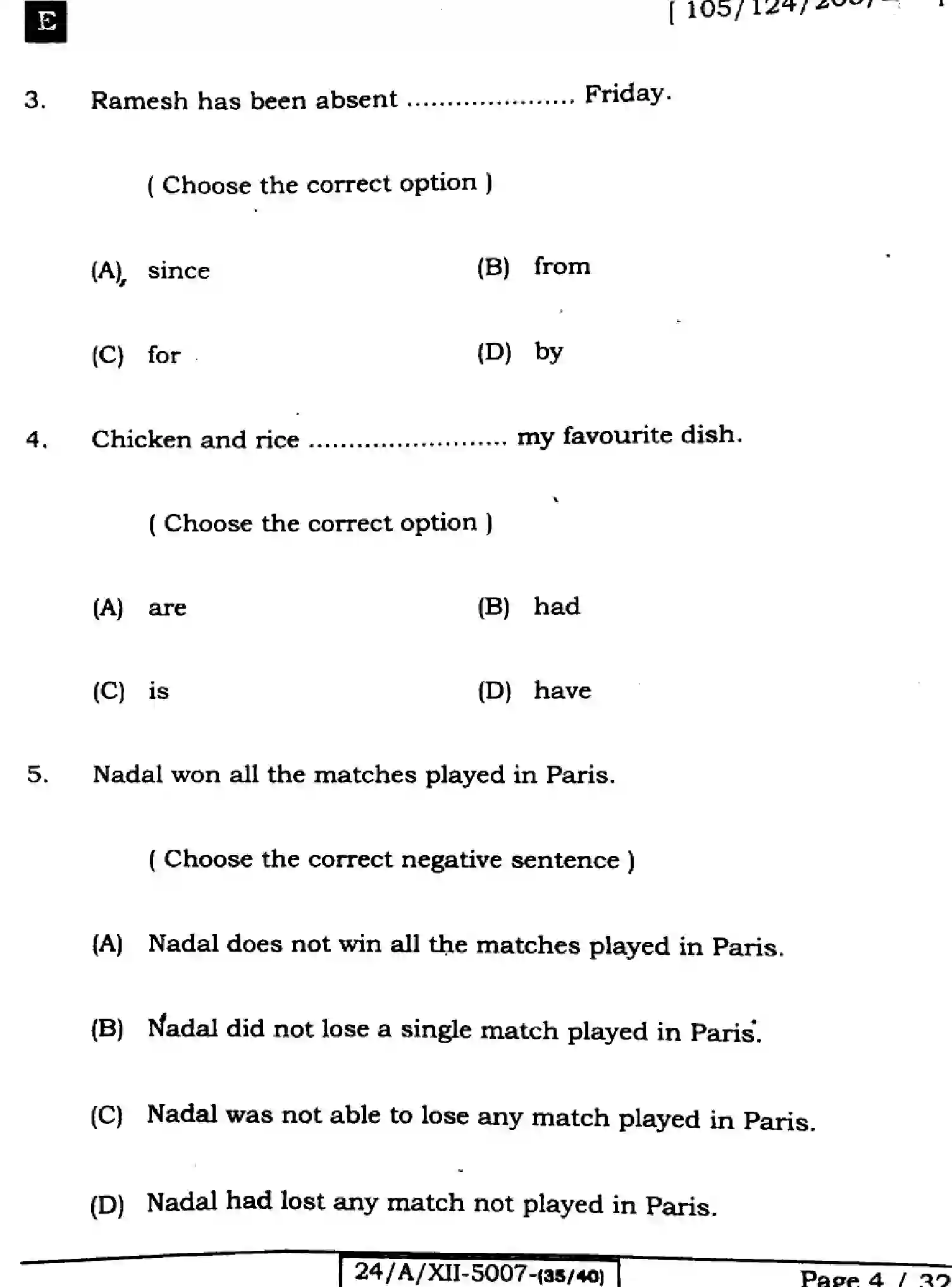 Bihar Board Class 12 2024 ENGLISH-105-SET-E Question Bank - Page 4