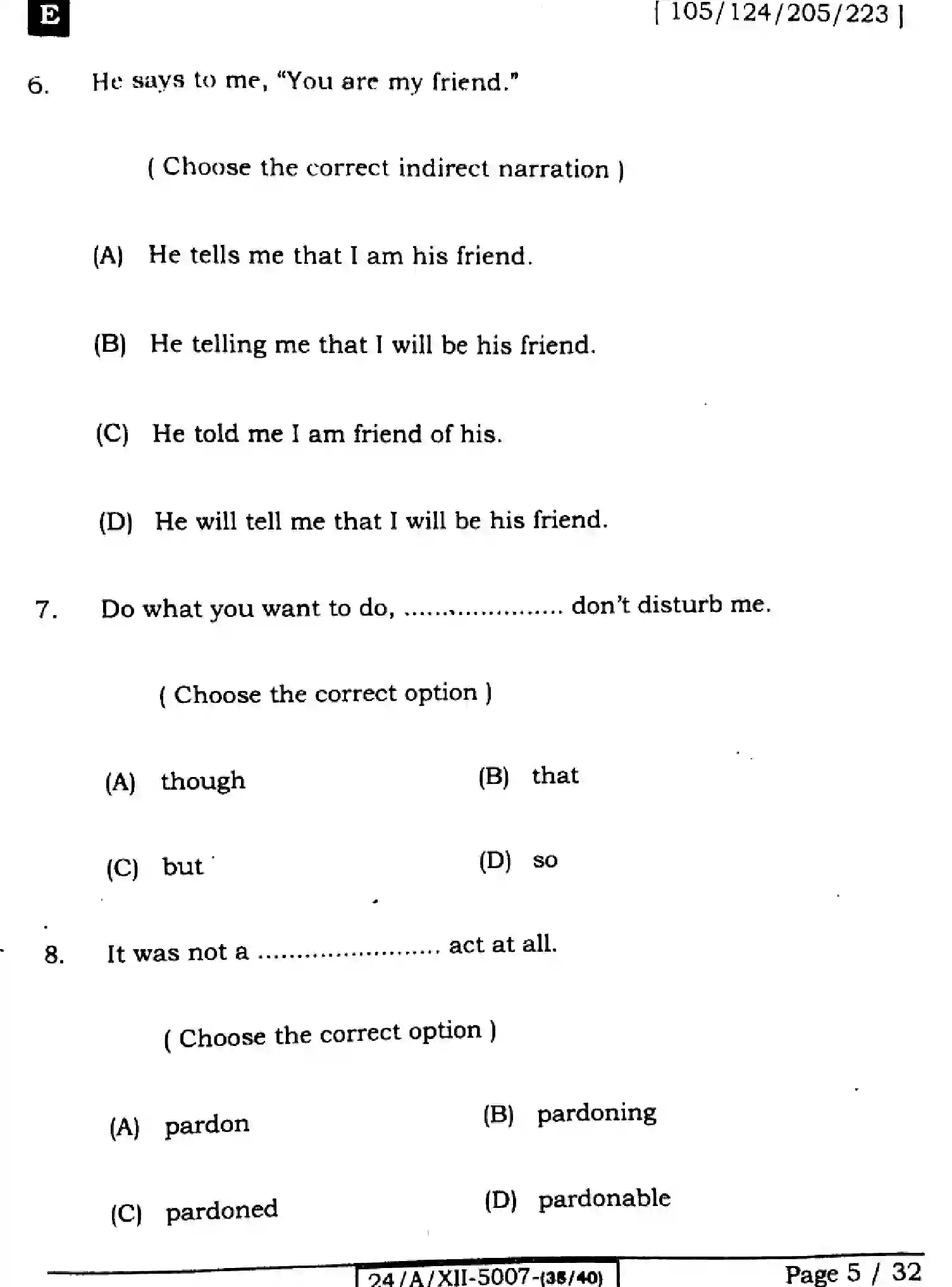 Bihar Board Class 12 2024 ENGLISH-105-SET-E Question Bank - Page 5